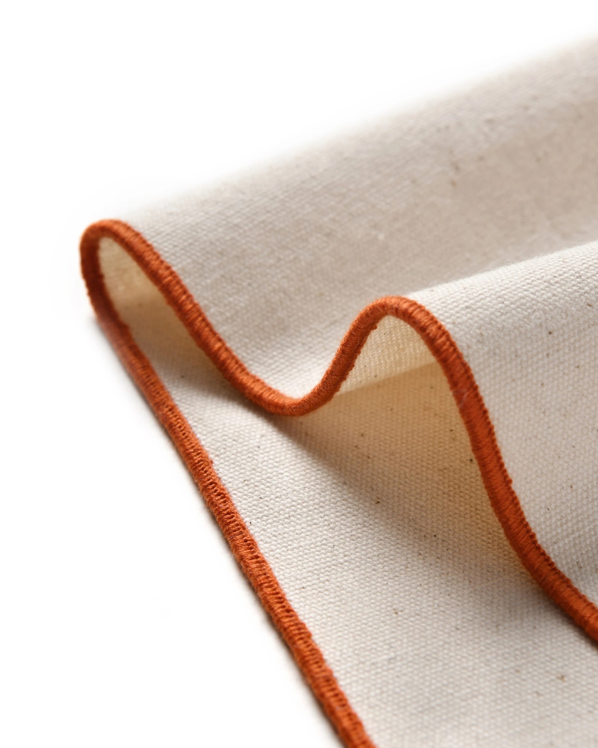 3 Cadence & Co. Harvest Table Runner with Set of 6 Placemats - Natural with Rust Edge, 3 of 10