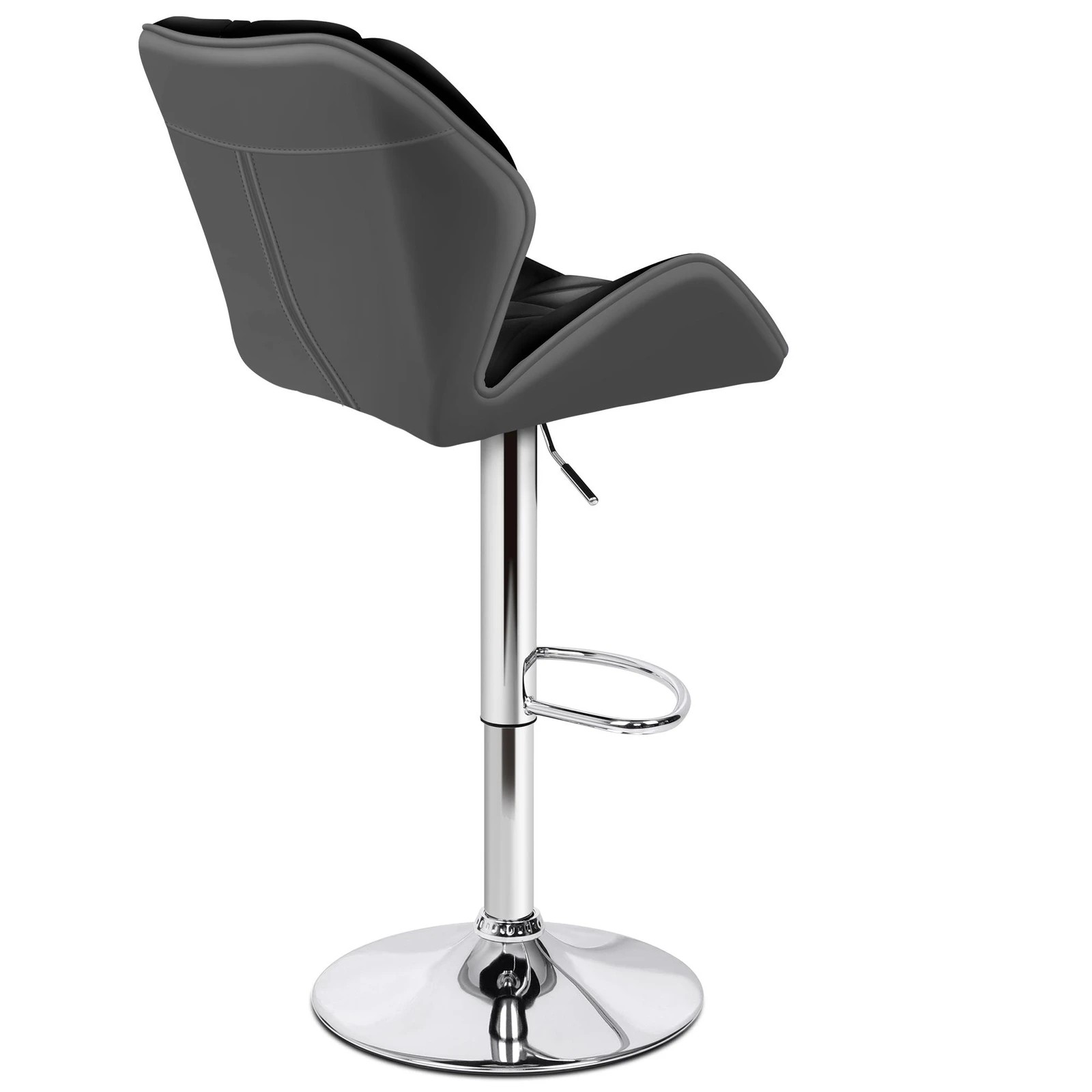 3 Alfordson 2x Bar Stools Willa Kitchen Gas Lift Swivel Chair Leather - Black, 3 of 10