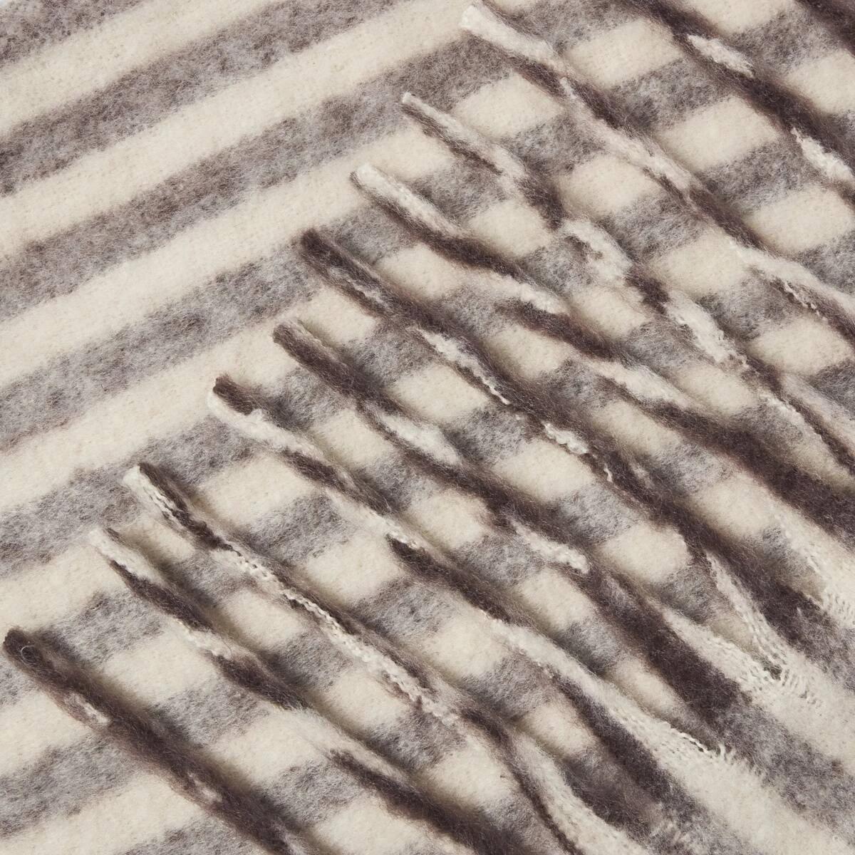 2 Stripe Fluffy Scarf Choc Strp, 2 of 3