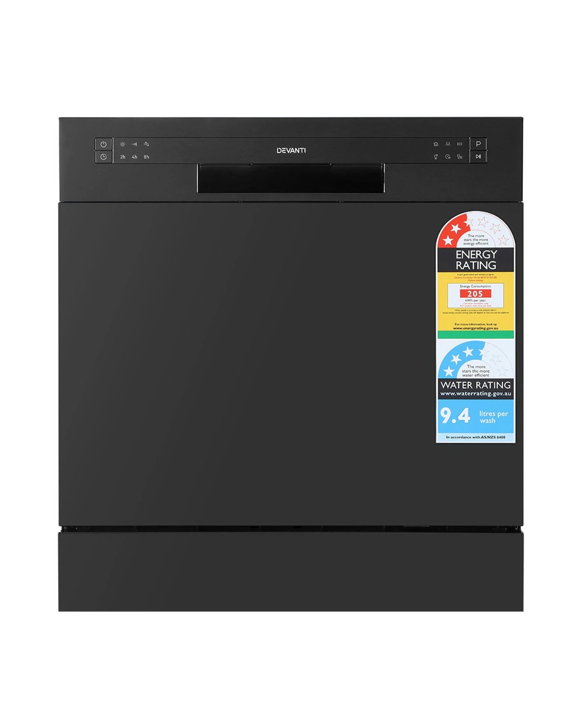 3 Devanti 8 Place Settings Benchtop Dishwasher
 - Black, 3 of 3