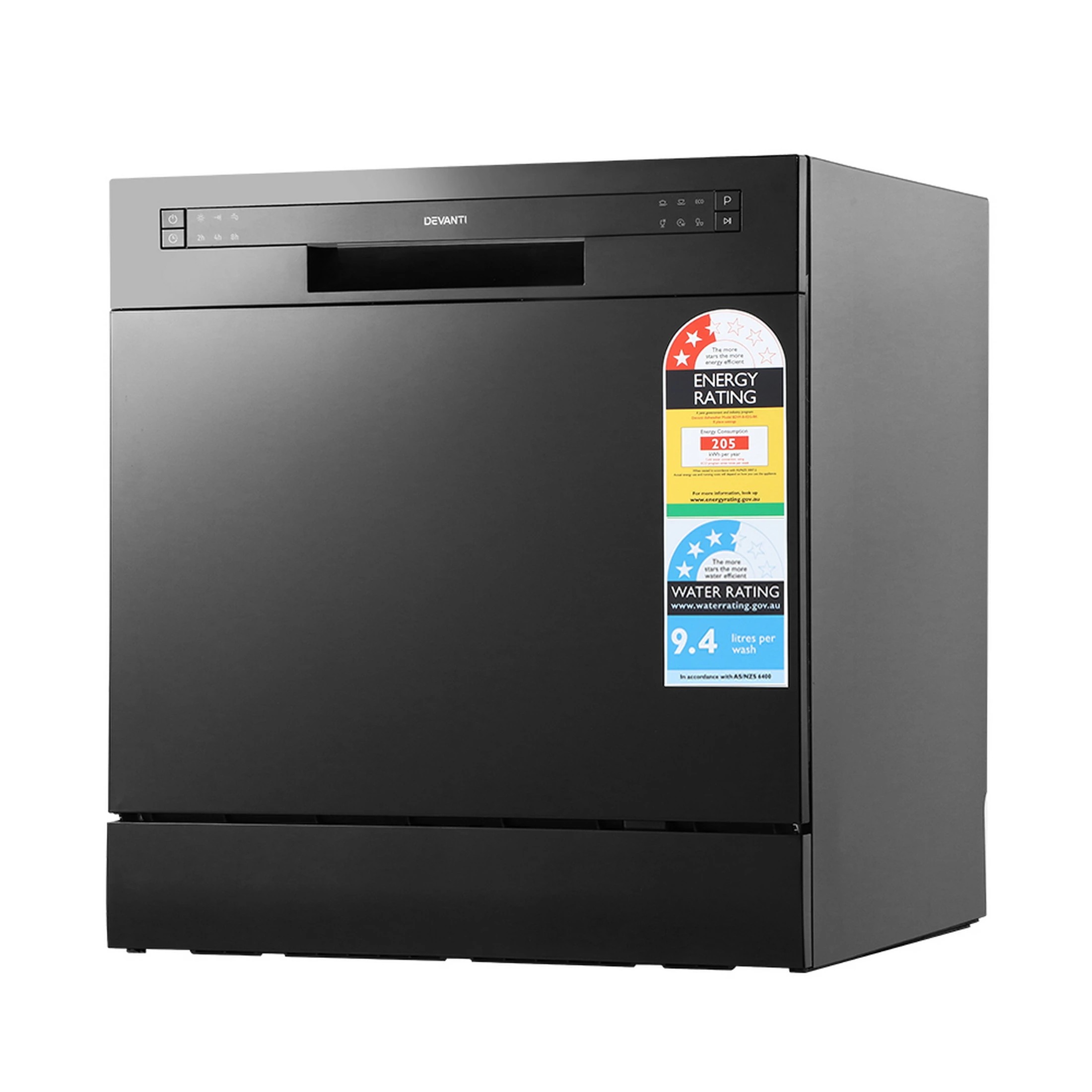 3 Devanti 8 Place Settings Benchtop Dishwasher - Black, 3 of 9