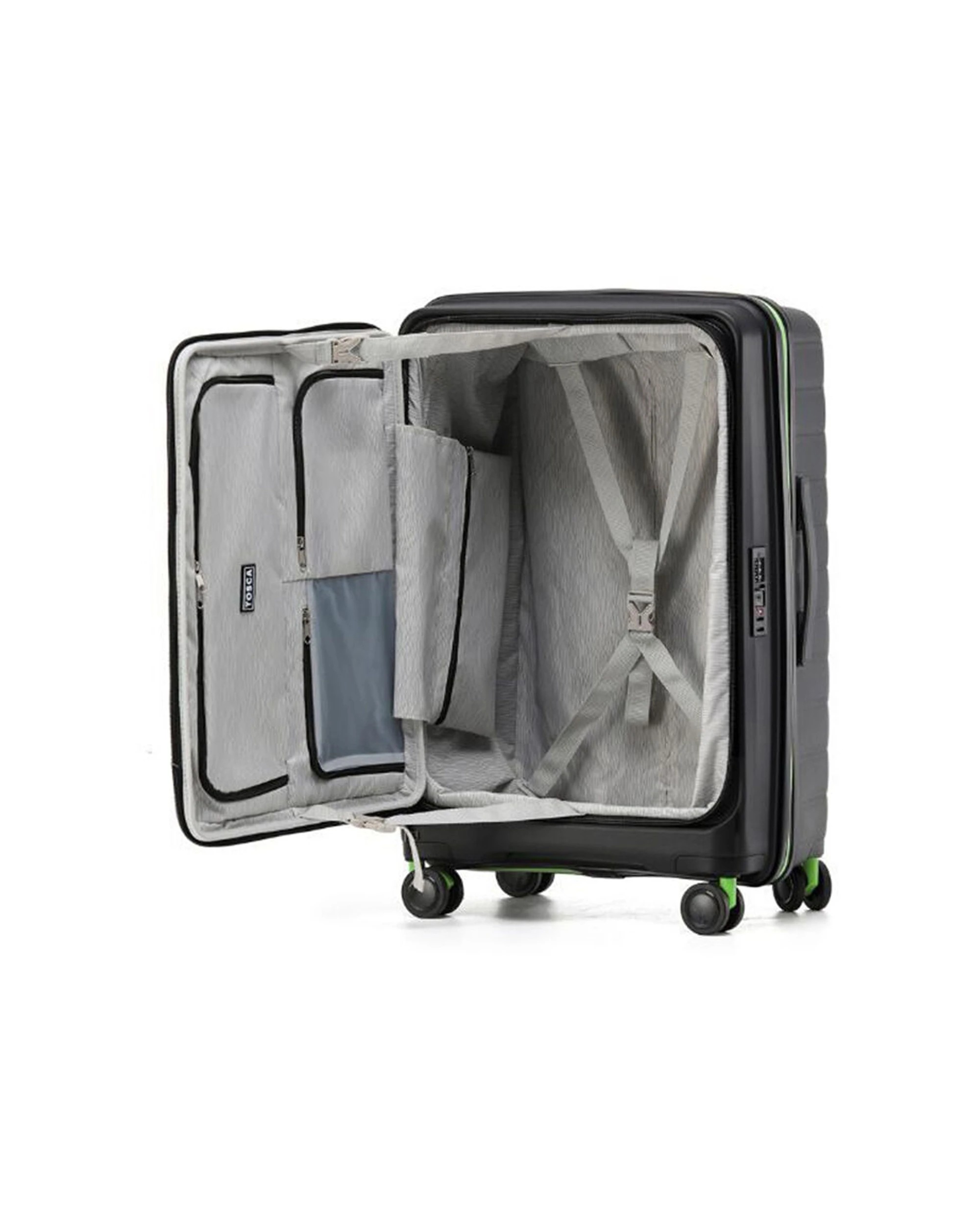 2 Tosca 3Pc Cruiser Hard Case Travelling Suitcase Luggage Set - Black, 2 of 4