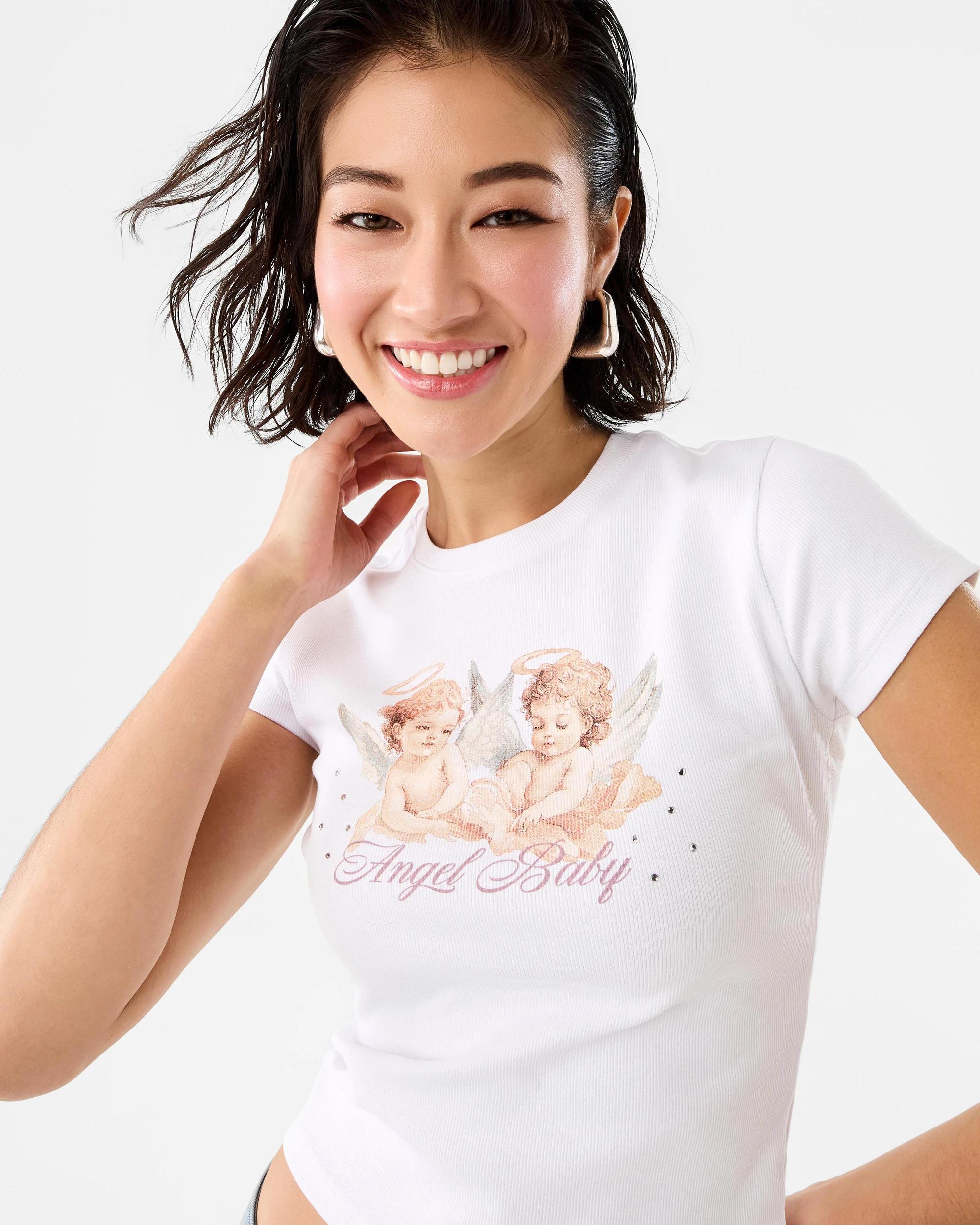 5 Neat Fit Print Rib T-shirt Angel, 5 of 9