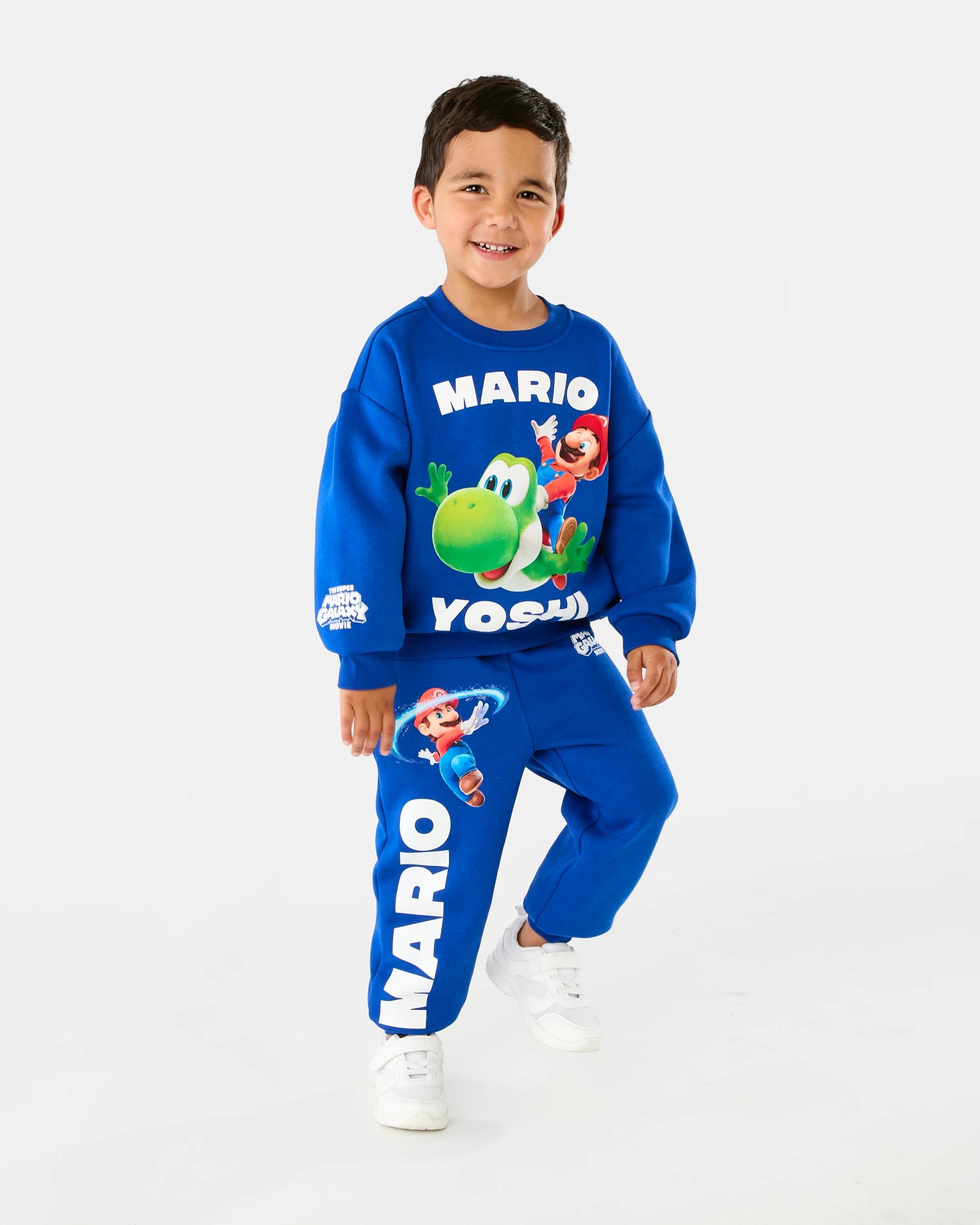 7 Super Mario License Oversized Crew Neck Sweatshirt Mario, 7 of 8