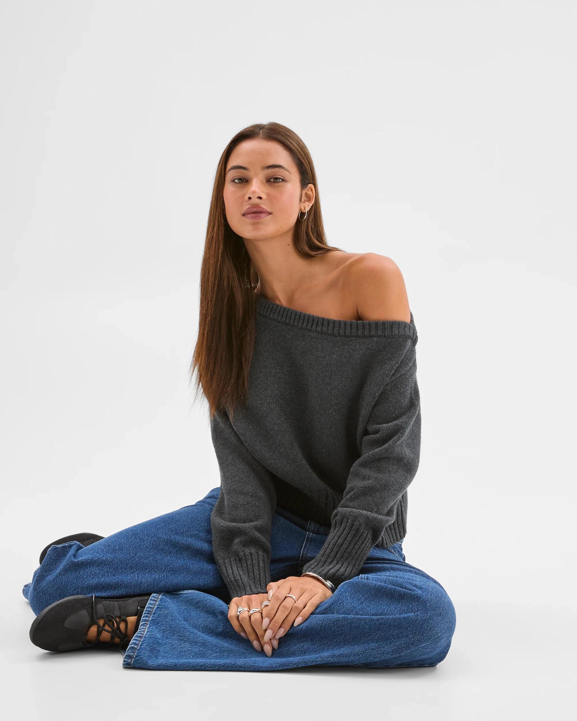5 Lily Loves Off Shoulder Jumper ONYX MARLE, 5 of 7