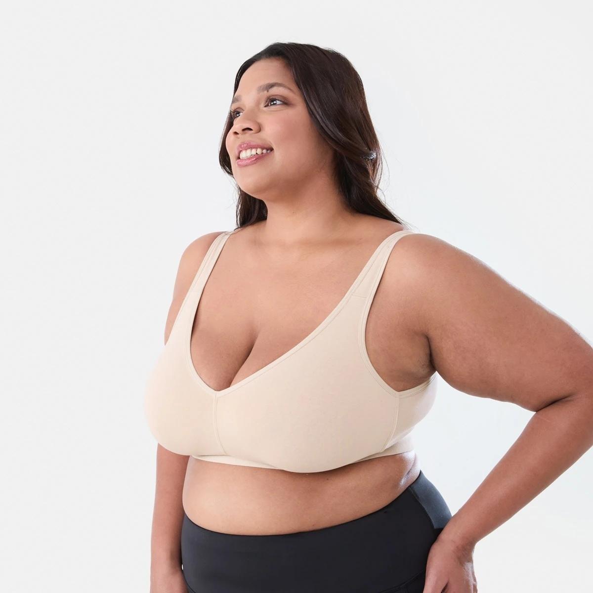 4 2 Pack Full Figure Wirefree Soft Cup Bra BEIGE, BLACK, 4 of 8