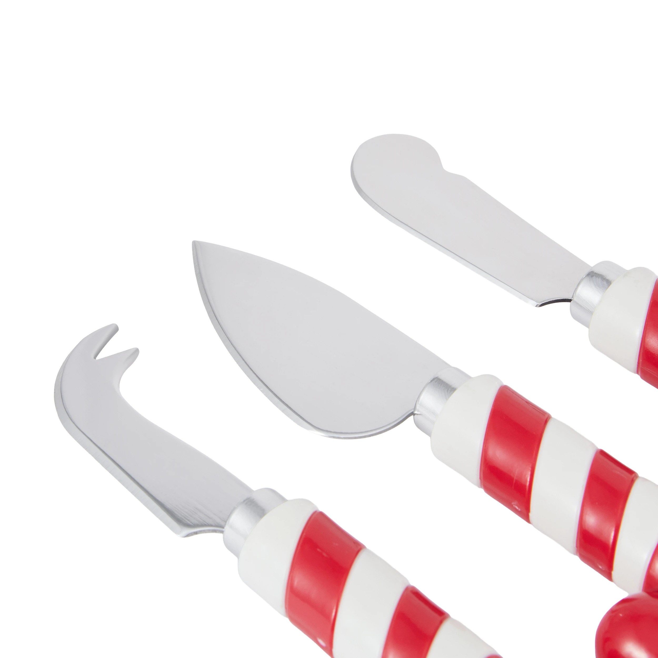 2 3 Pack Red Candy Stripe Cheese Knives, 2 of 6