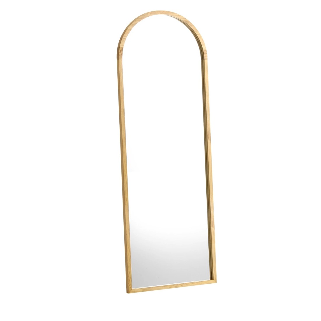 6 Oikiture Wooden Full Length Mirror 166x60cm Arched Dressing Floor Mirrors
 - Natural, 6 of 8