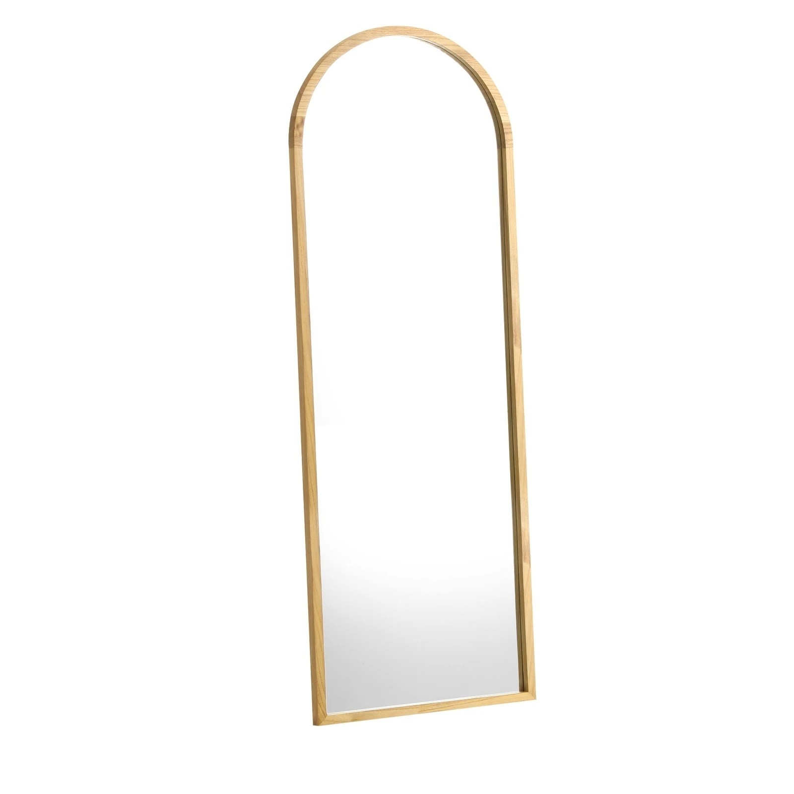 6 Oikiture Wooden Full Length Mirror 166x60cm Arched Dressing Floor Mirrors
 - Natural, 6 of 8