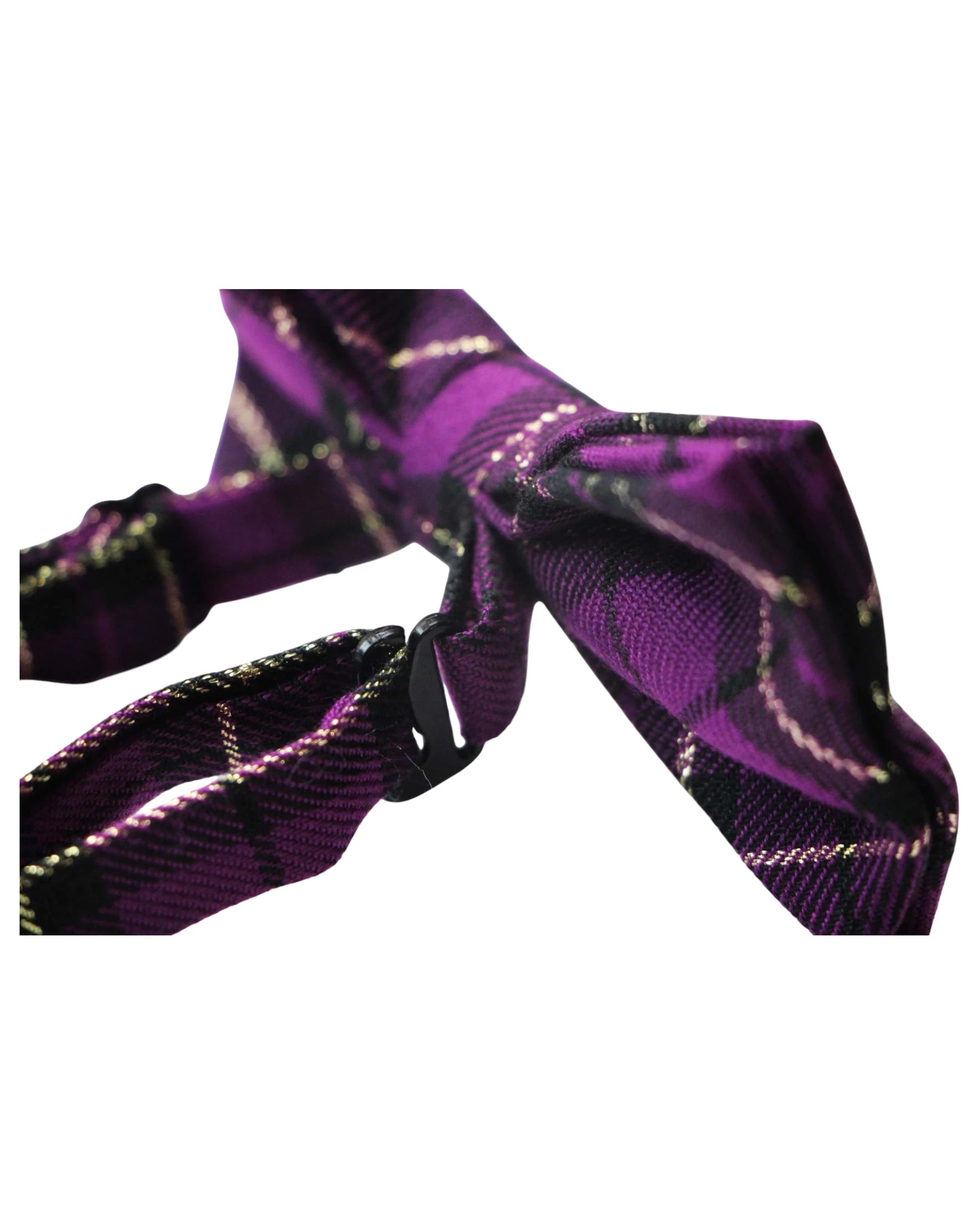 2 Zasel Mens Purple Tarten Patterned Bow Tie With Tinsel, 2 of 3