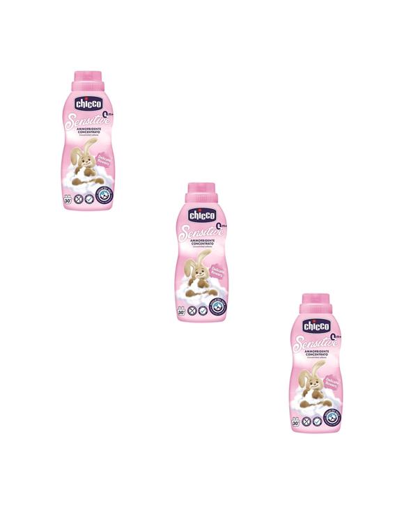 Chicco 3PK Nursing Sensitive 750ml Fabric Softener Delicate Flowers - Pink