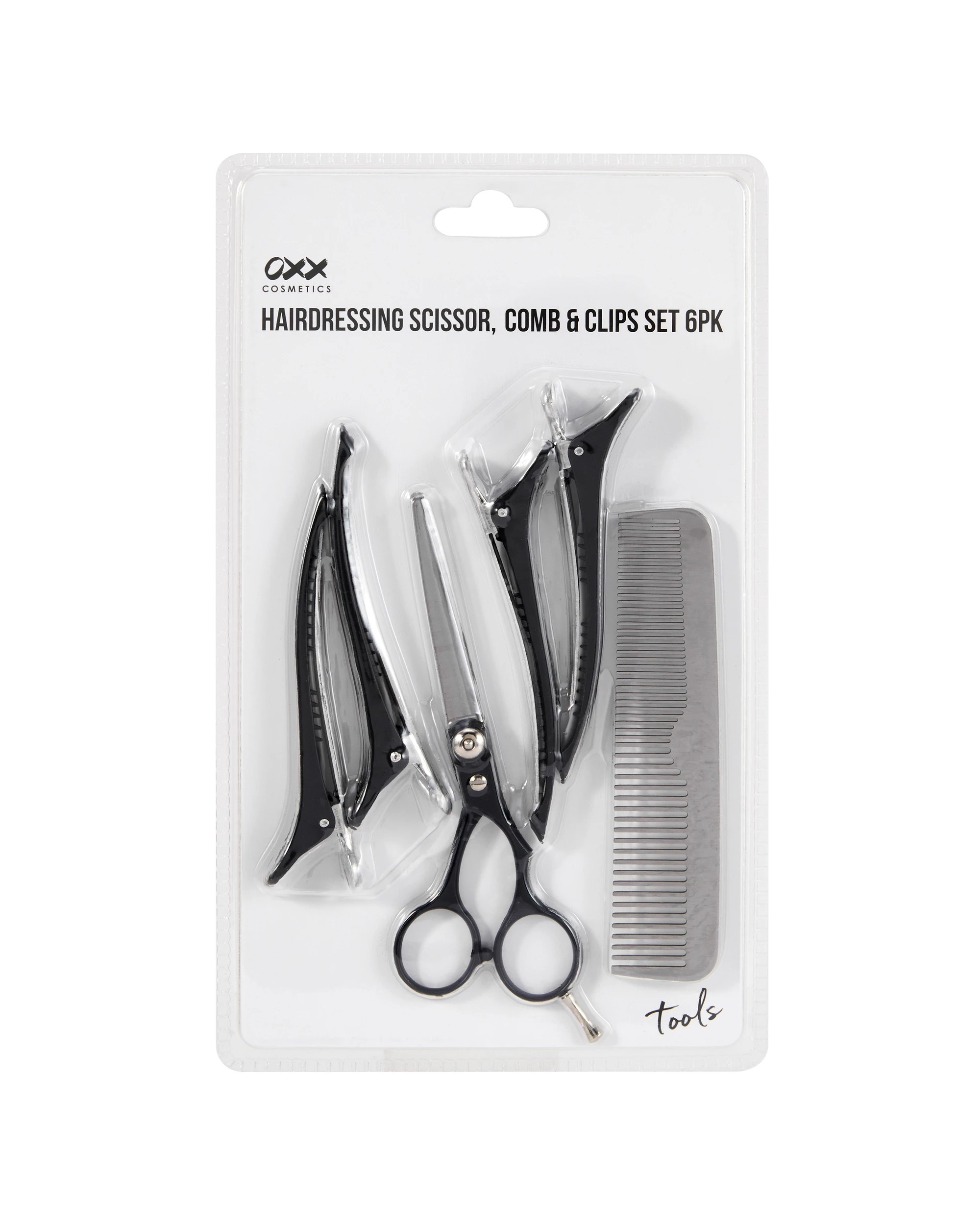 5 OXX Cosmetics 6 Pack Hairdressing Scissor, Comb & Clip Set, 5 of 5