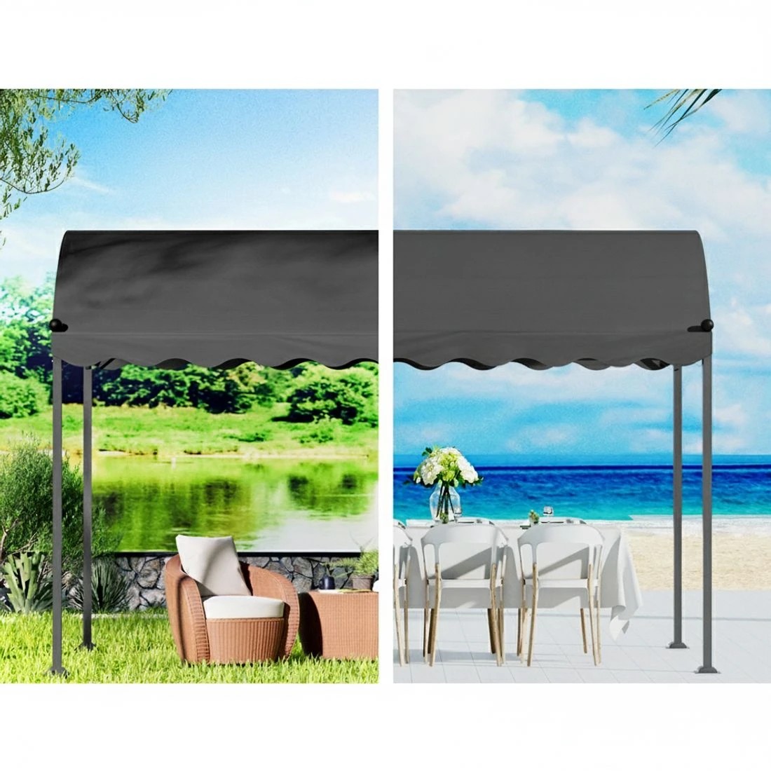 4 Instahut Gazebo Marquee 4x3m Outdoor Event Wedding Tent Camping Party Shade Iron Art - Grey, 4 of 6