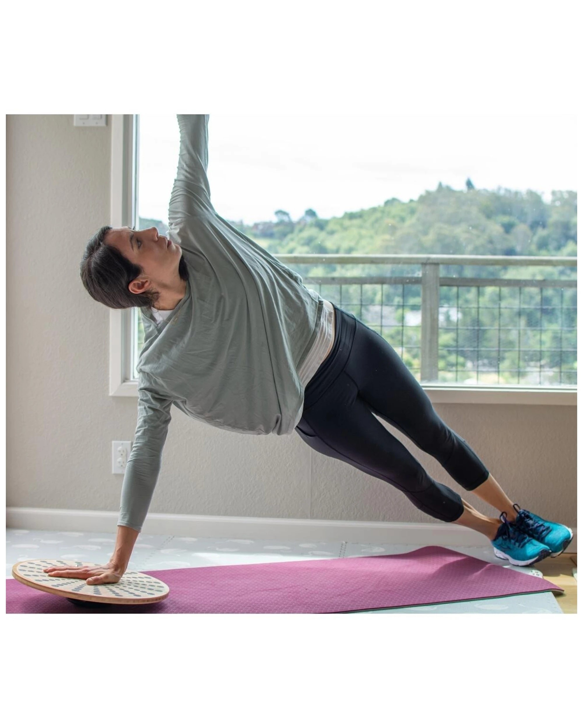 5 Kinderfeets Bamboo 40cm Balance Disk Fitness Yoga Core Trainer 3 Years Plus - Brown, 5 of 8