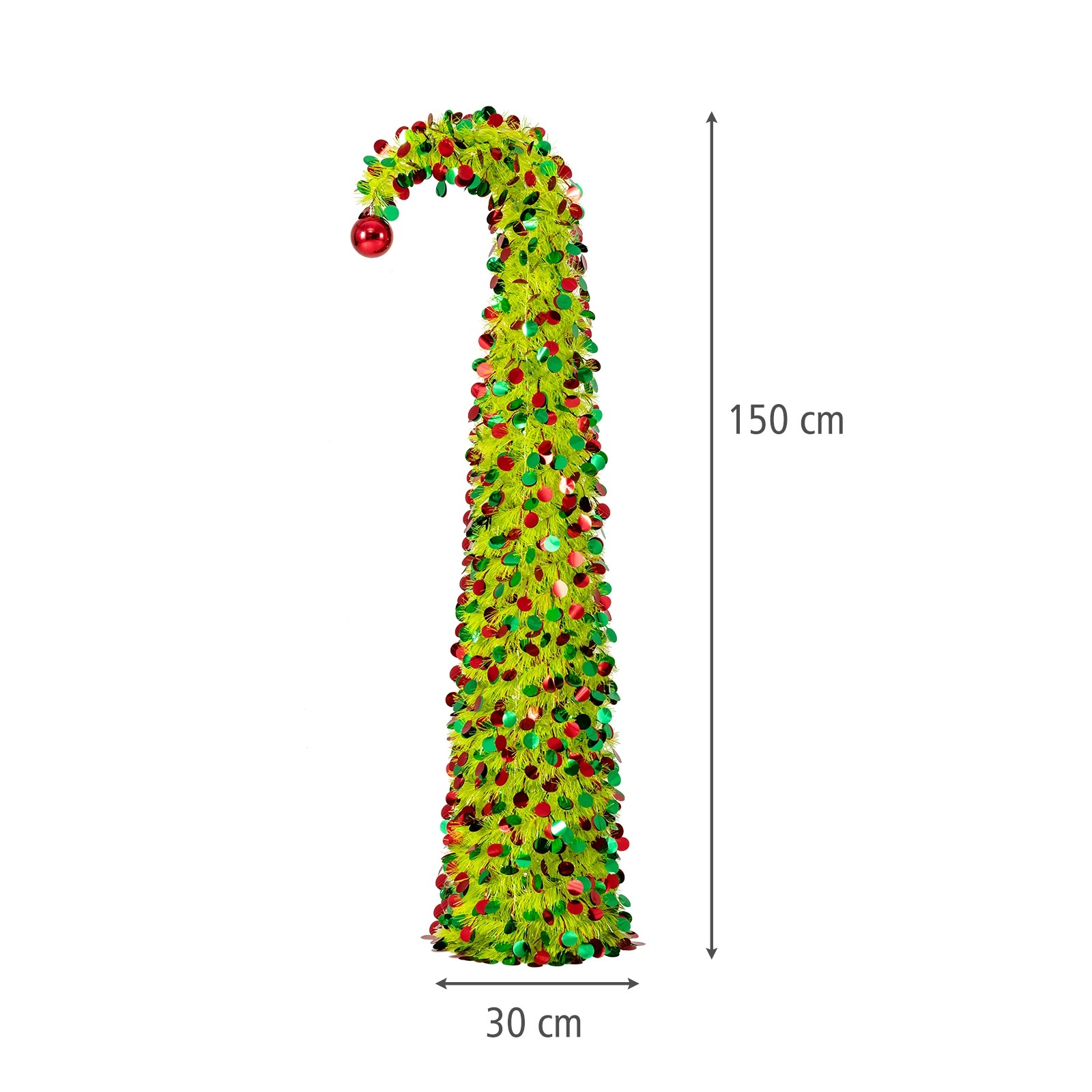 Costway 2PCS 1.5M Pop Up Whimsical Christmas Tree Collapsible Tinsel ...