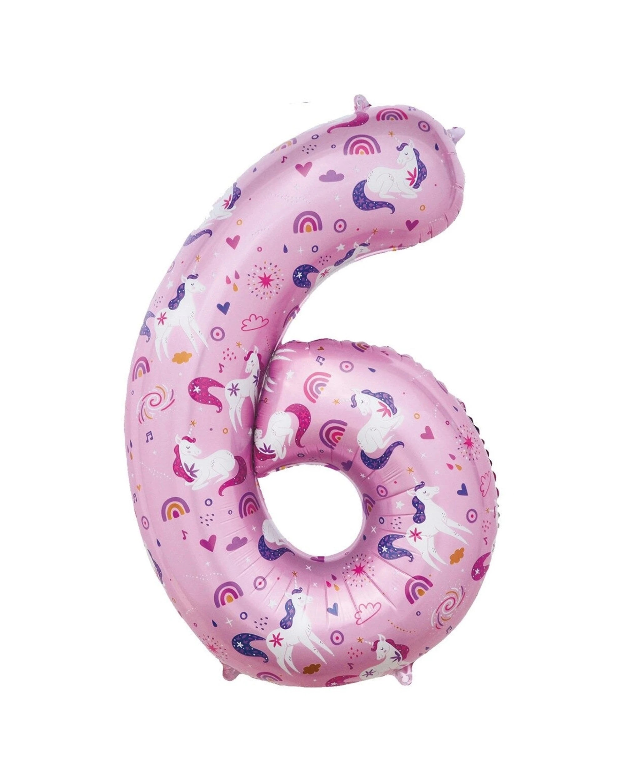 1 Meteor Party Numeral Foil Balloon Unicorn Number 6 34in - Pink, 1 of 1