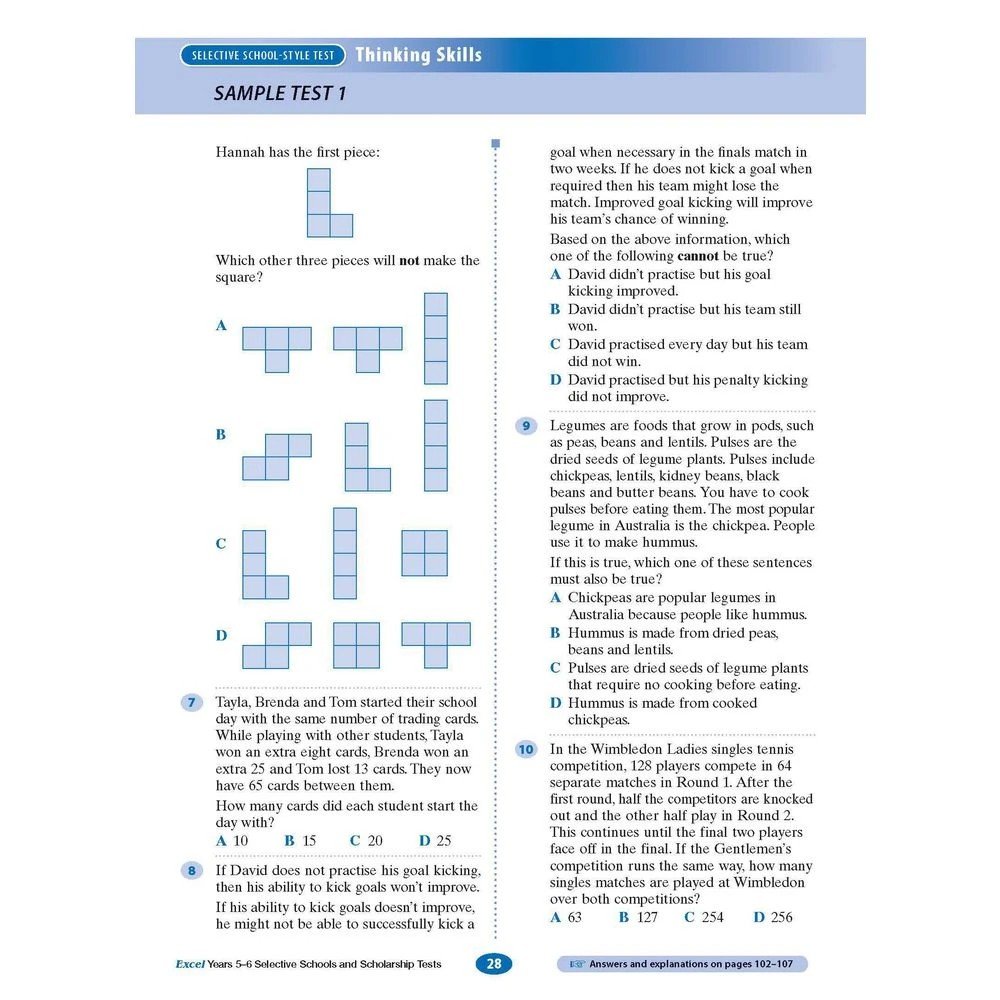 4 Excel Selective Schools & Scholarship Tests Years 5-6, 4 of 7