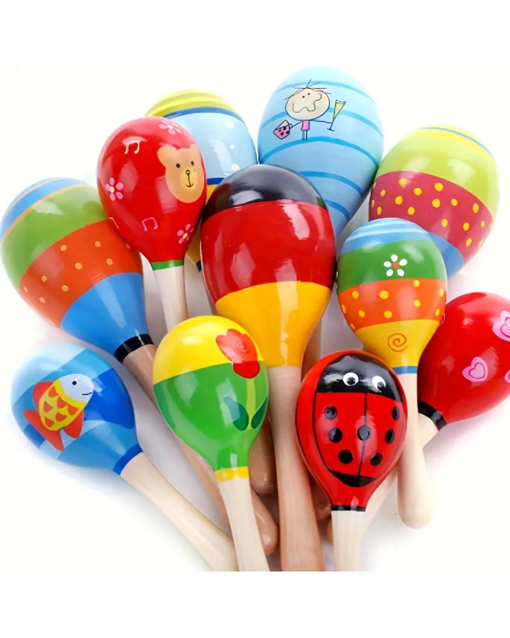 2 BR Toys Wooden Maracas Musical Egg Percussion Shakers - Pack of 3, 2 of 4