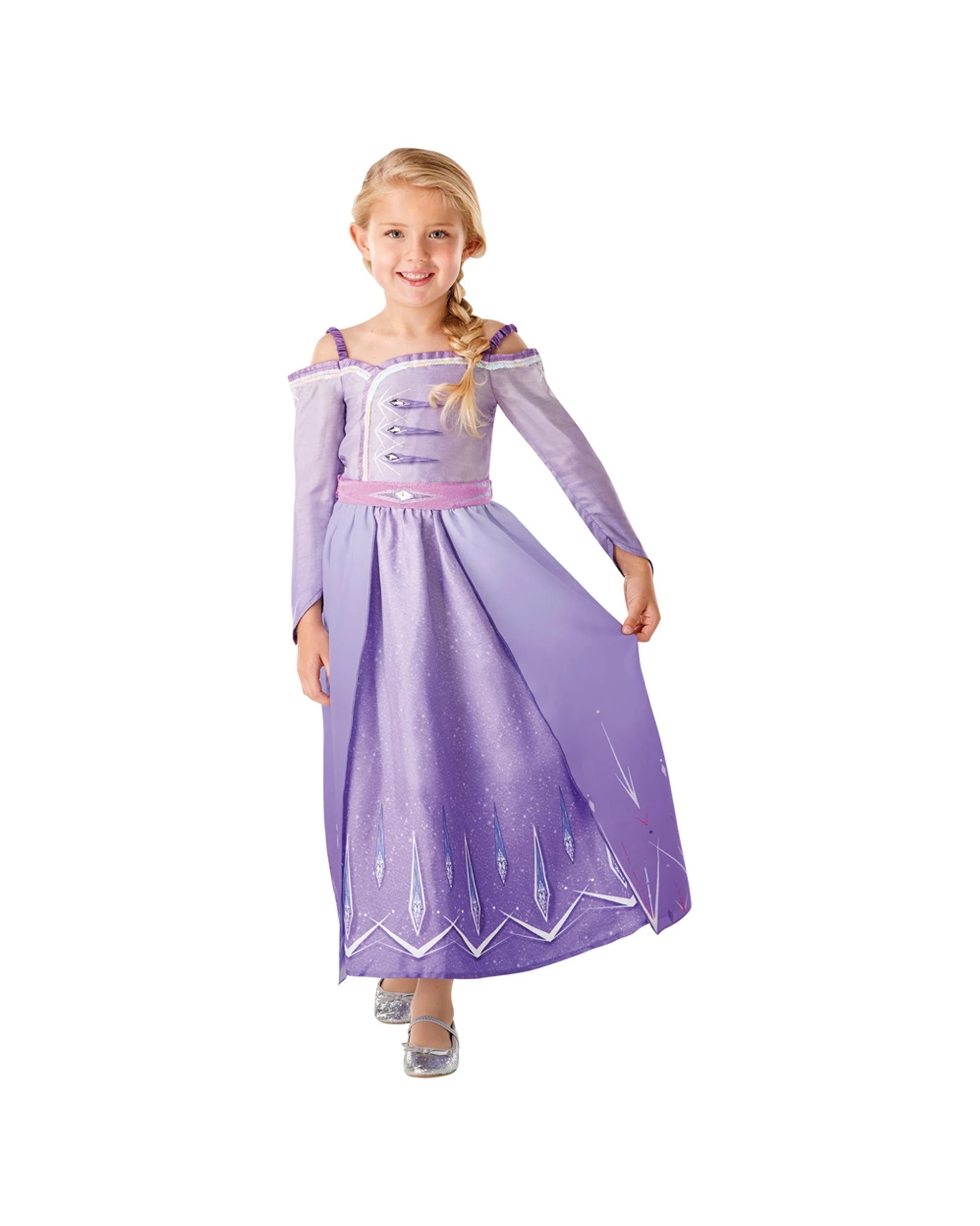 1 Disney Elsa Frozen 2 Prologue Costume Kids Dress Up Party Halloween Size 3-5 Years - Purple, 1 of 4