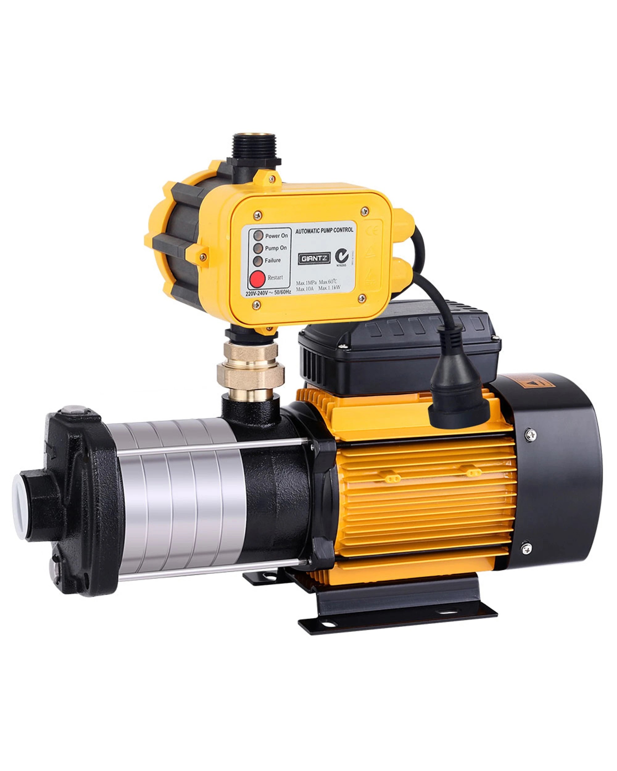 1 Giantz Garden Water Pump High Pressure 2500W Max 6-Stage Tank Irrigation Transfer Booster - Yellow, 1 of 2