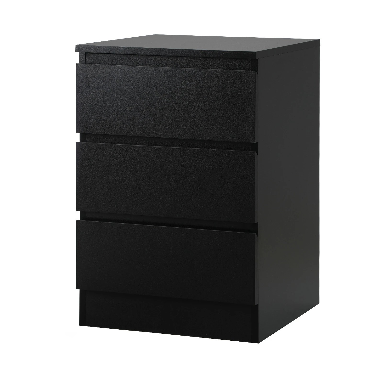 1 Oikiture Bedside Table 3 Drawers Side Tables Storage Cabinet Nightstand
 - Black, 1 of 10