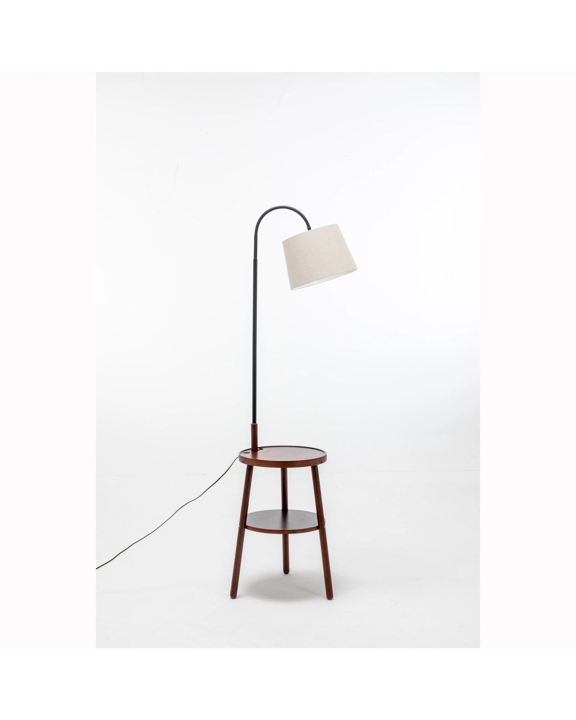 3 Br Home Naples Tripod Floor Lamp Shelf Storage Drawer Bed Side Table Light W/ Usb Charger, 3 of 8