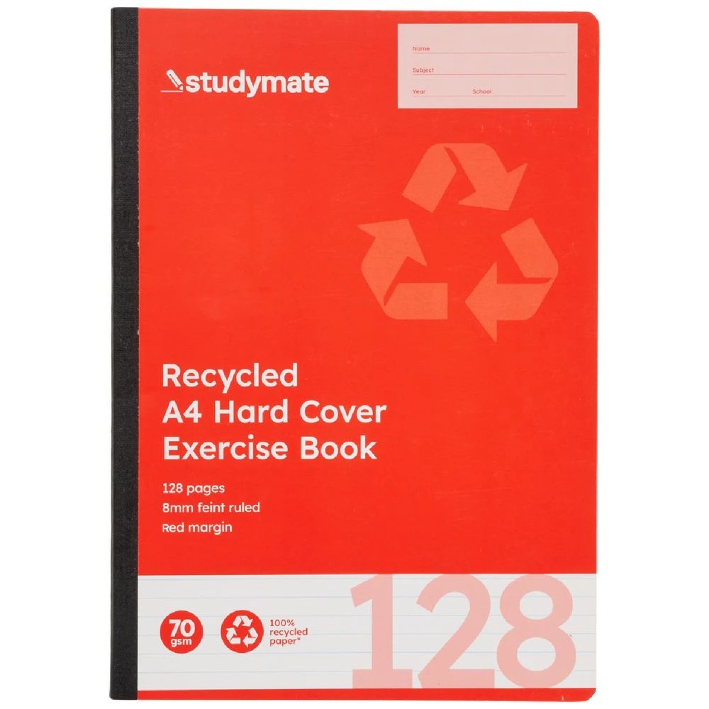 3 Studymate A4 Recycled Hardcover Exercise Book 128pg, 3 of 3