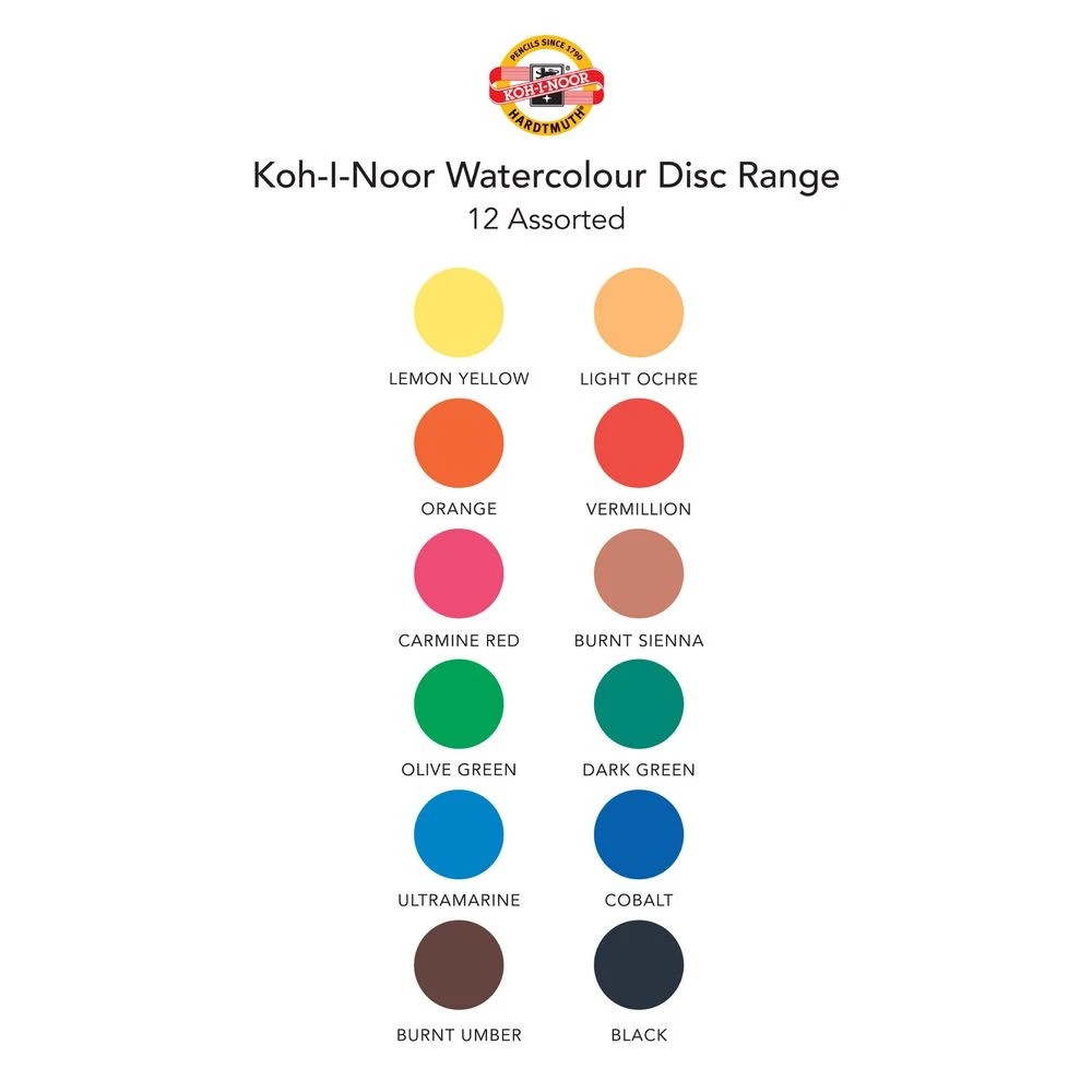 2 Koh-i-Noor Watercolour Discs 12 Pack, 2 of 2