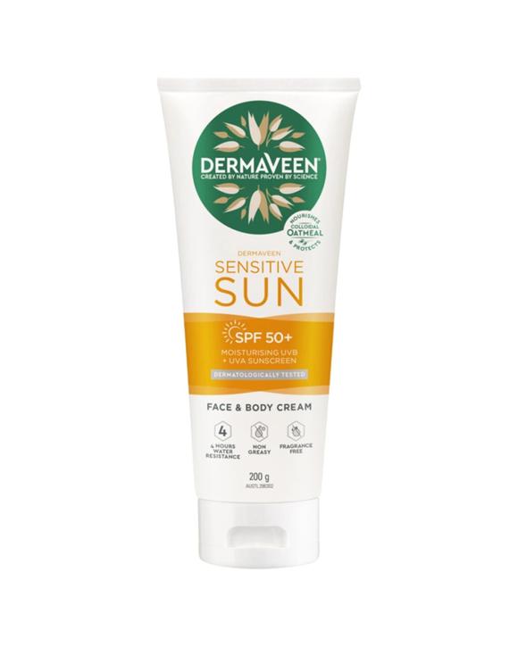 Dermaveen Sensitive Sun Moisturising Face & Body Cream SPF 50+ 200g