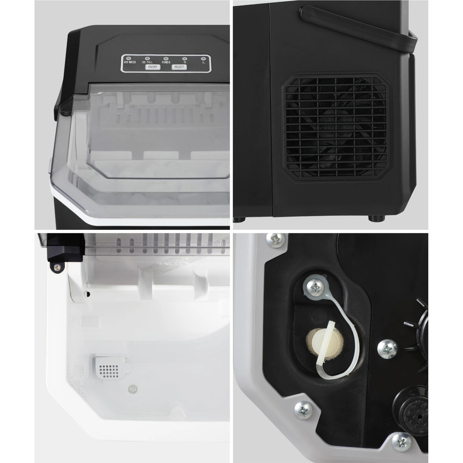 3 Vevare Portable Ice Maker Machine Ice Cube Tray With Handle 12kg  Bar Home
 - Black, 3 of 6