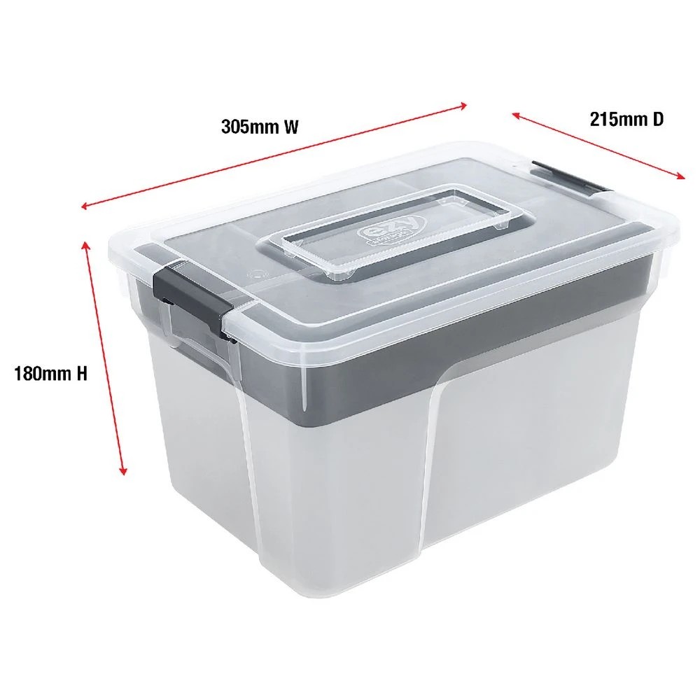 4 Ezy Storage 8L Sort It Storage Container Transparent Grey, 4 of 10