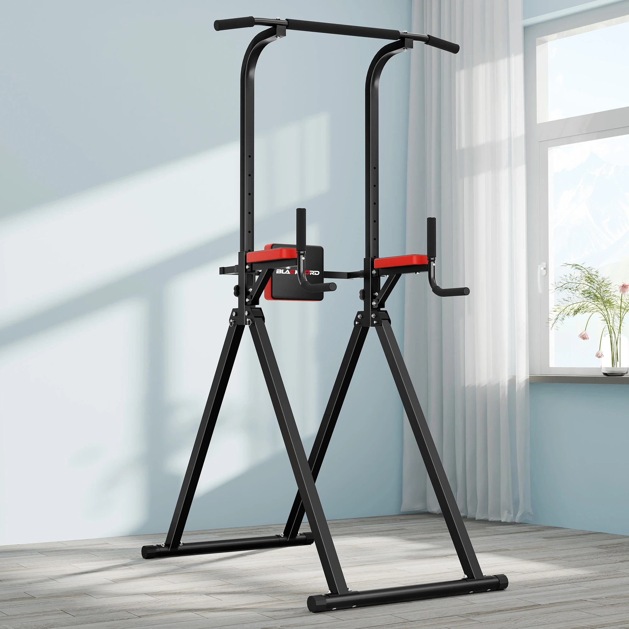 3 Black Lord Power Tower Chin Up Bar Pull Up Weight Bench Home Gym Foldable, 3 of 9