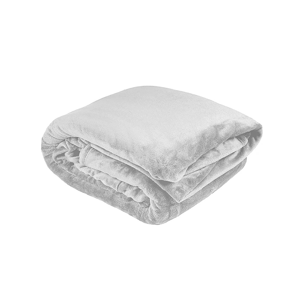1 Bambury Solid Ultraplush Polyester Cosy Blanket - King Bed - Silver, 1 of 5