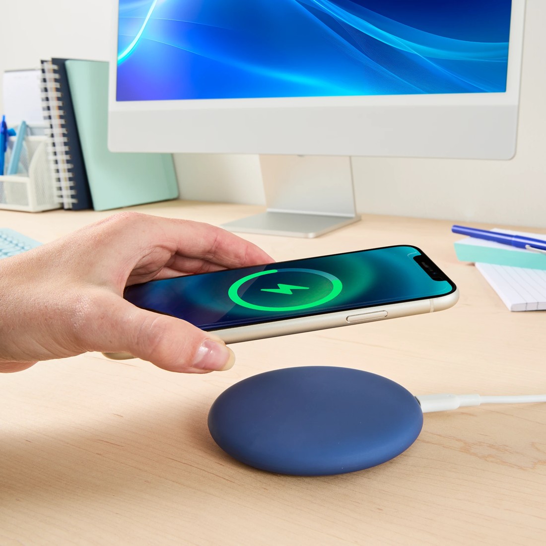 1 15W Wireless Charging Pad - Blue, 1 of 7