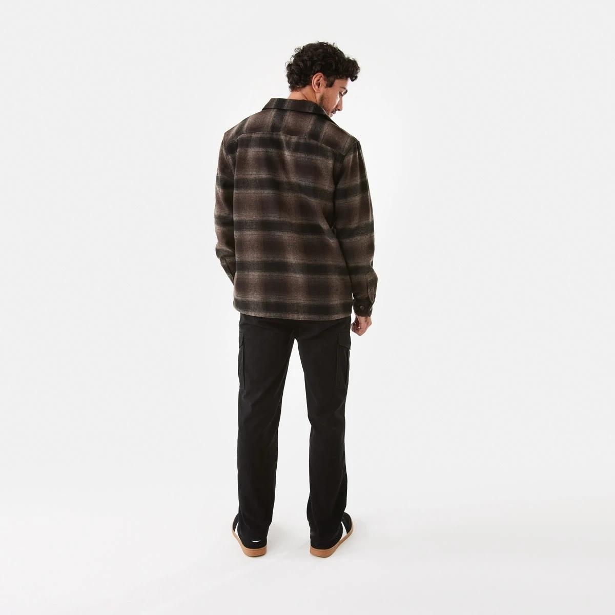 4 Long Sleeve Check Overshirt Brn Check, 4 of 7