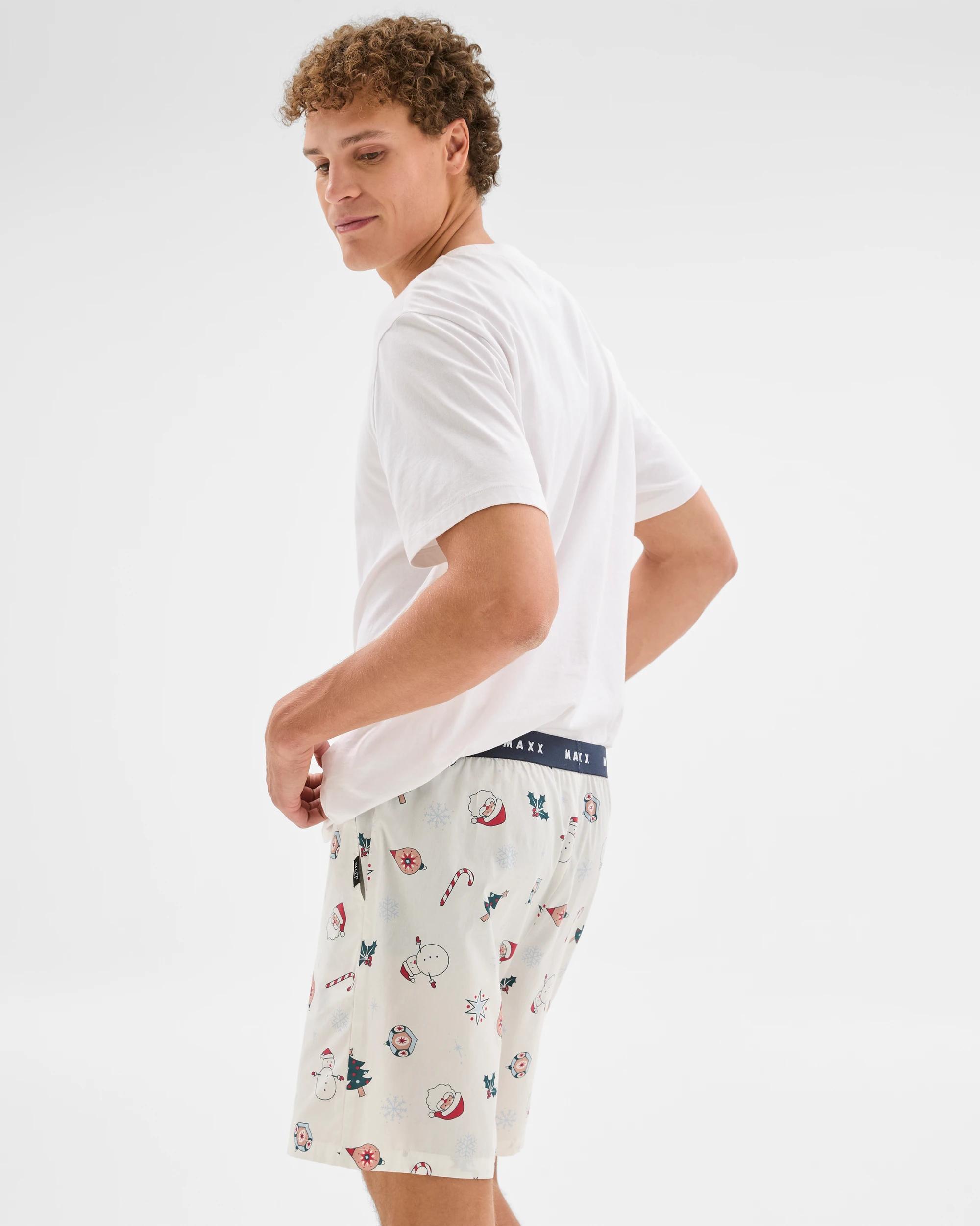 1 Australian Cotton Poplin Christmas Mens Sleep Shorts - Maxx CHRISTMAS ICONS, 1 of 6