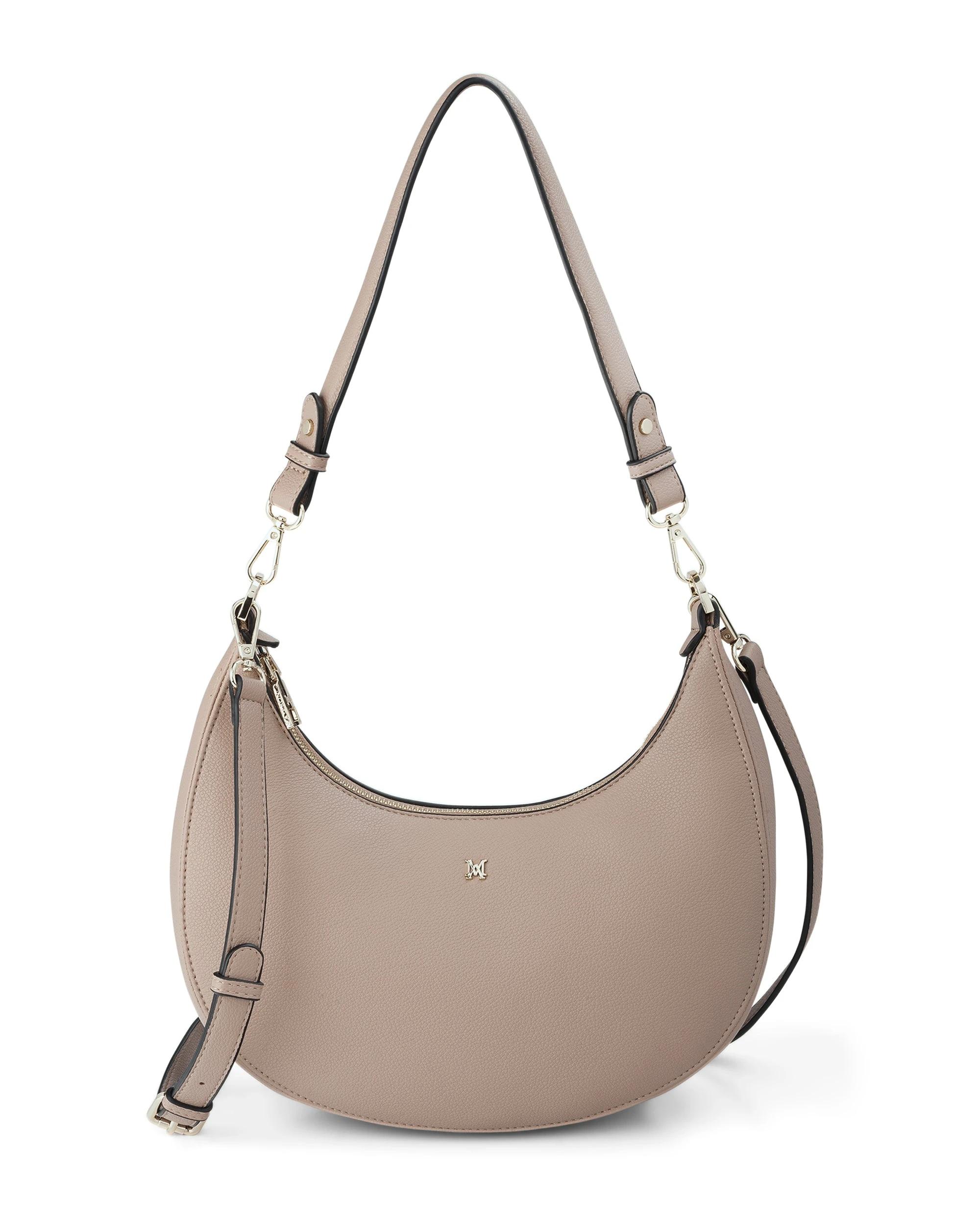 1 Madison Accessories Pia Crescent Hobo Convertible Crossbody TAUPE, 1 of 5