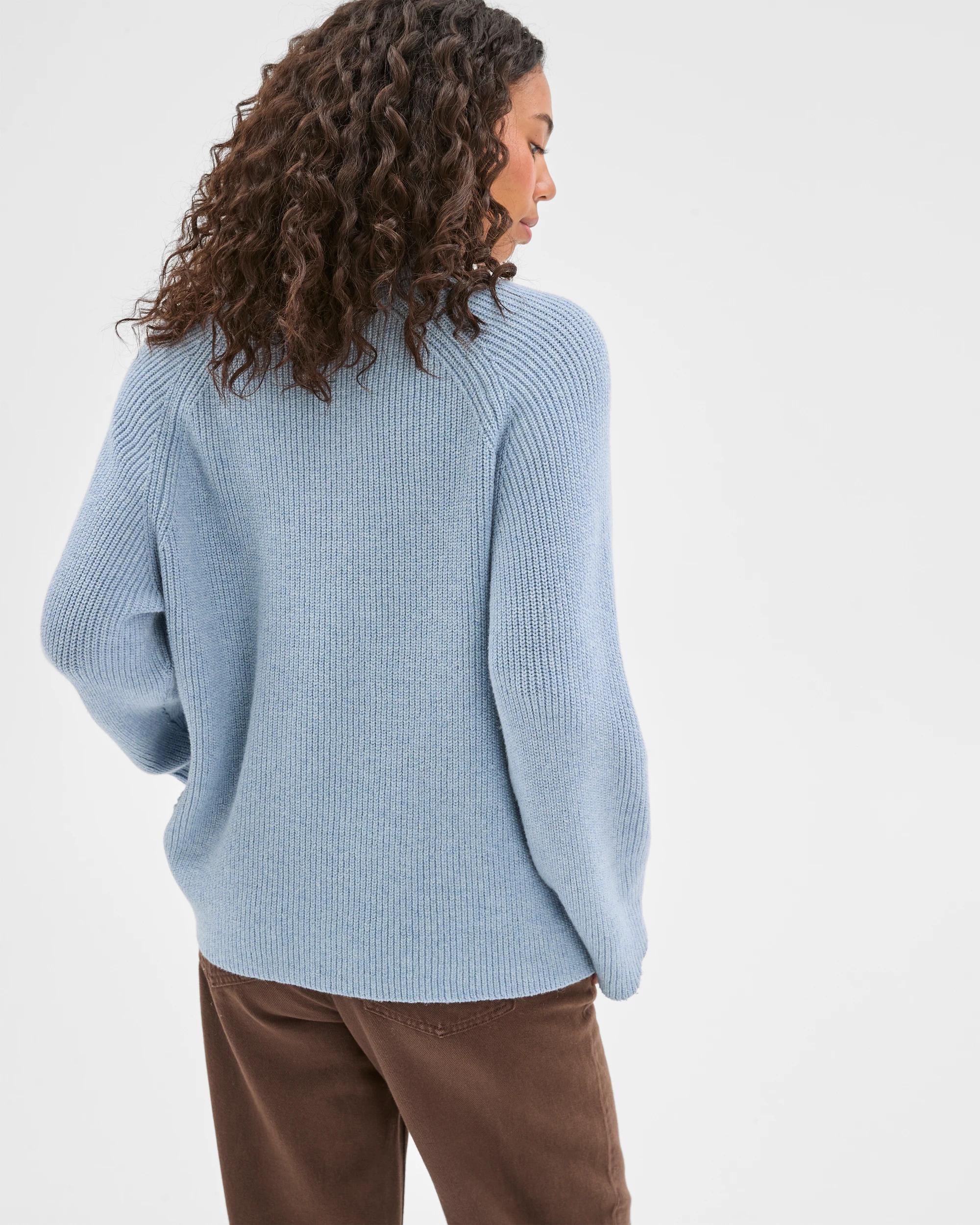 7 Target Woman High Wrap Neck Relaxed Jumper MID BLUE MARLE, 7 of 8