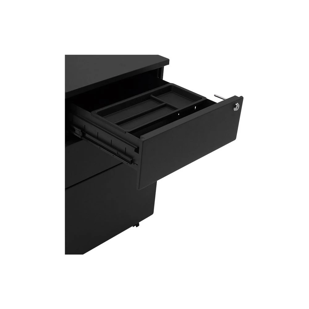 3 Stilford 3 Drawer Mobile Filing Pedestal AFRDI Black Cabinets Pedestals, 3 of 4