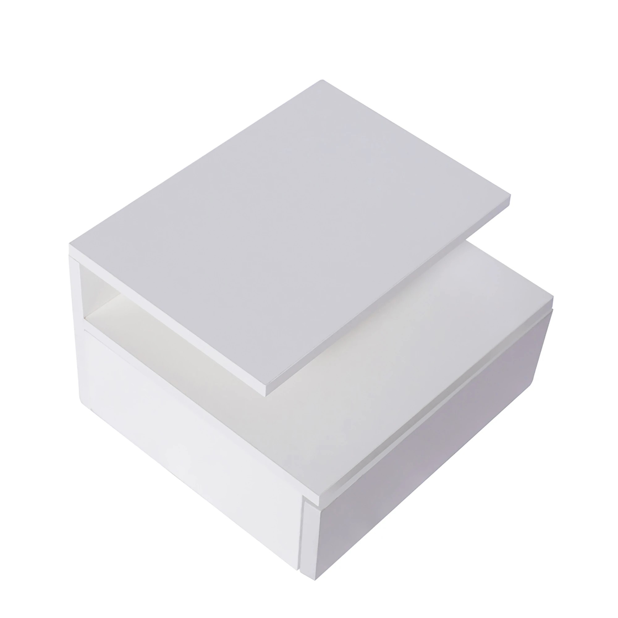 1 Levede 2x Floating Nightstand - White, 1 of 6