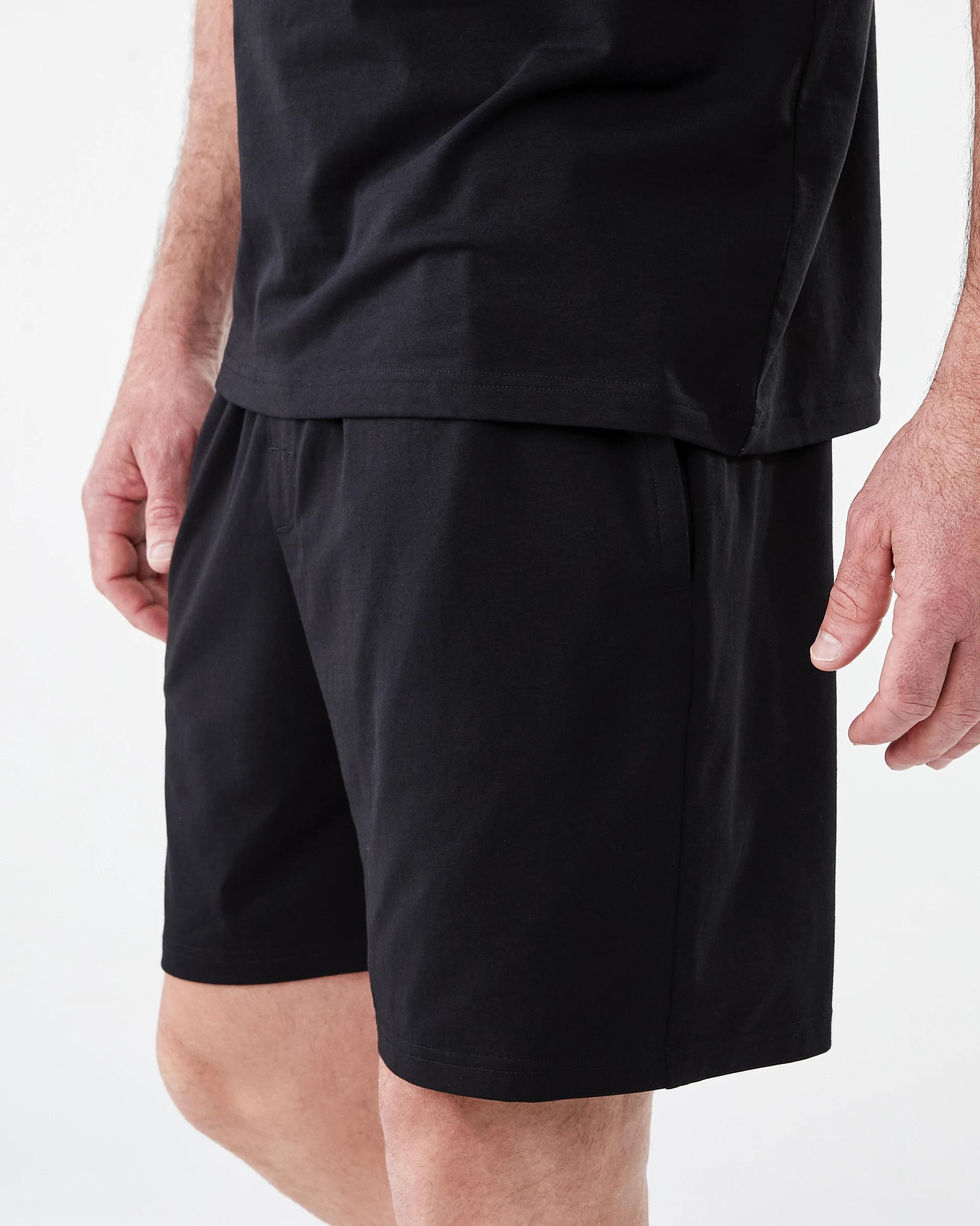 2 Cotton Elastane Sleep Shorts BLACK, 2 of 7