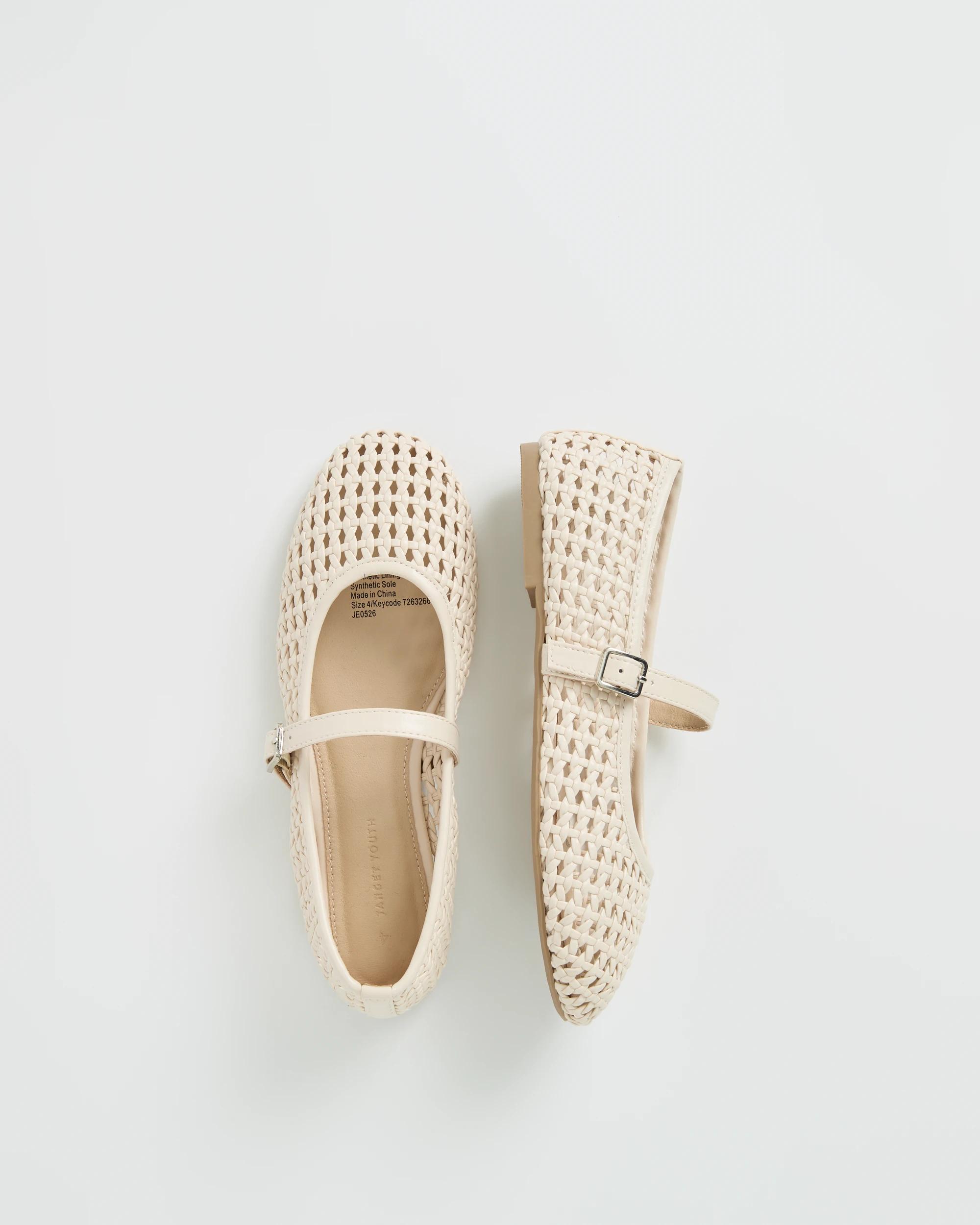 3 Target Youth Weave Ballet Flats WHITE, 3 of 3