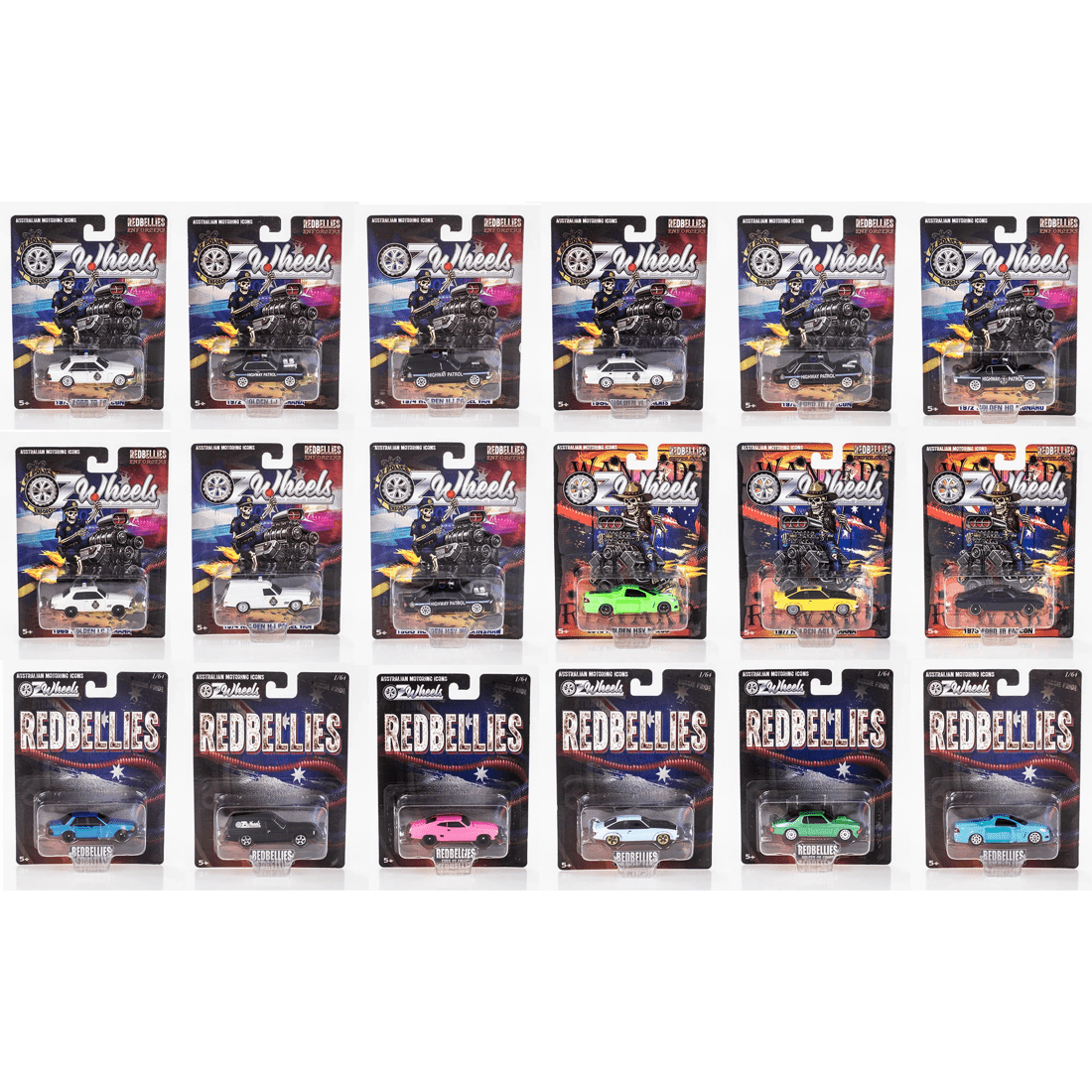 1 Australian Motoring Icons Red Bellies Enforcers OZ Wheels 1:64 Vehicle - Assorted, 1 of 2