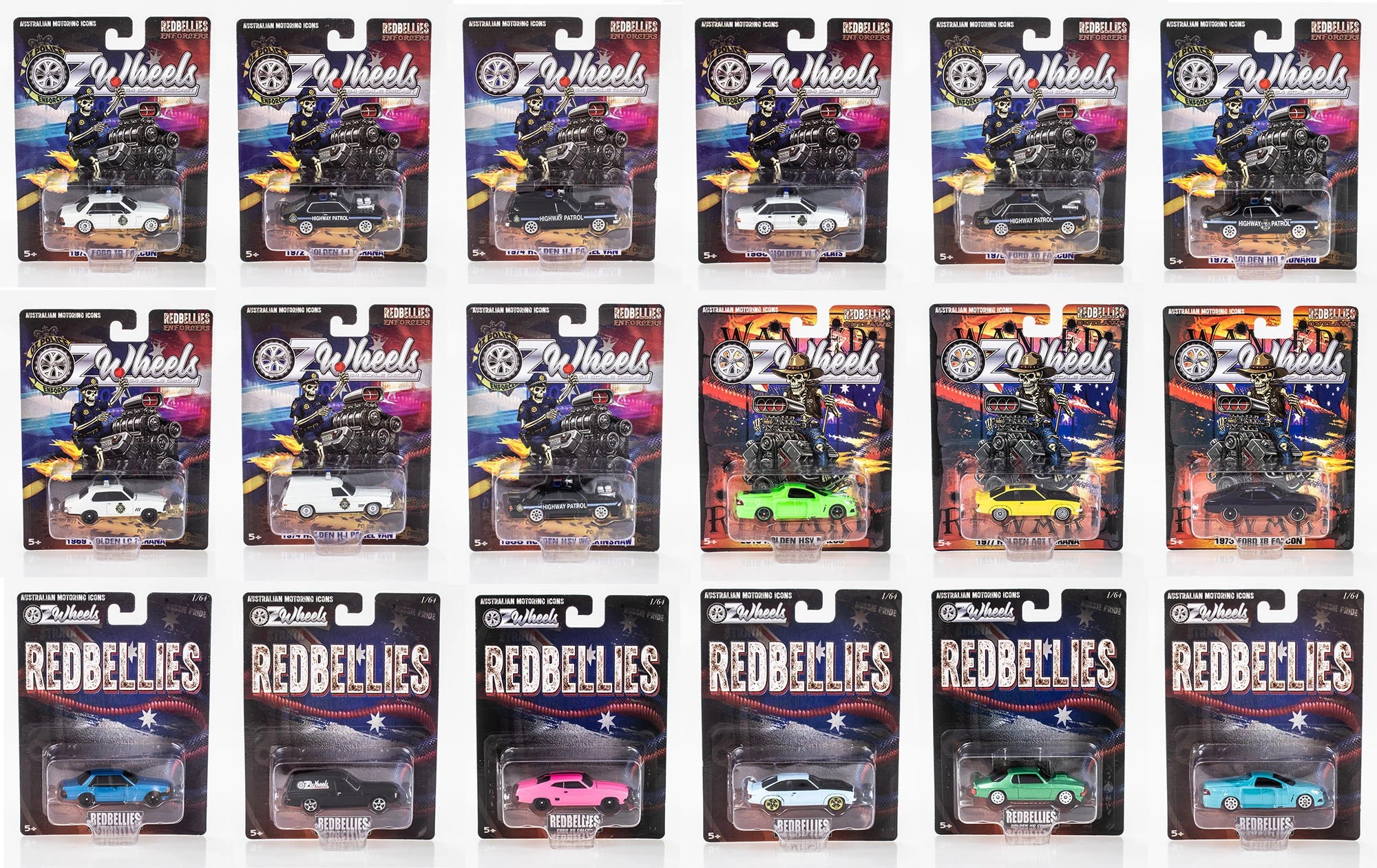 1 Australian Motoring Icons Red Bellies Enforcers OZ Wheels 1:64 Vehicle - Assorted, 1 of 3