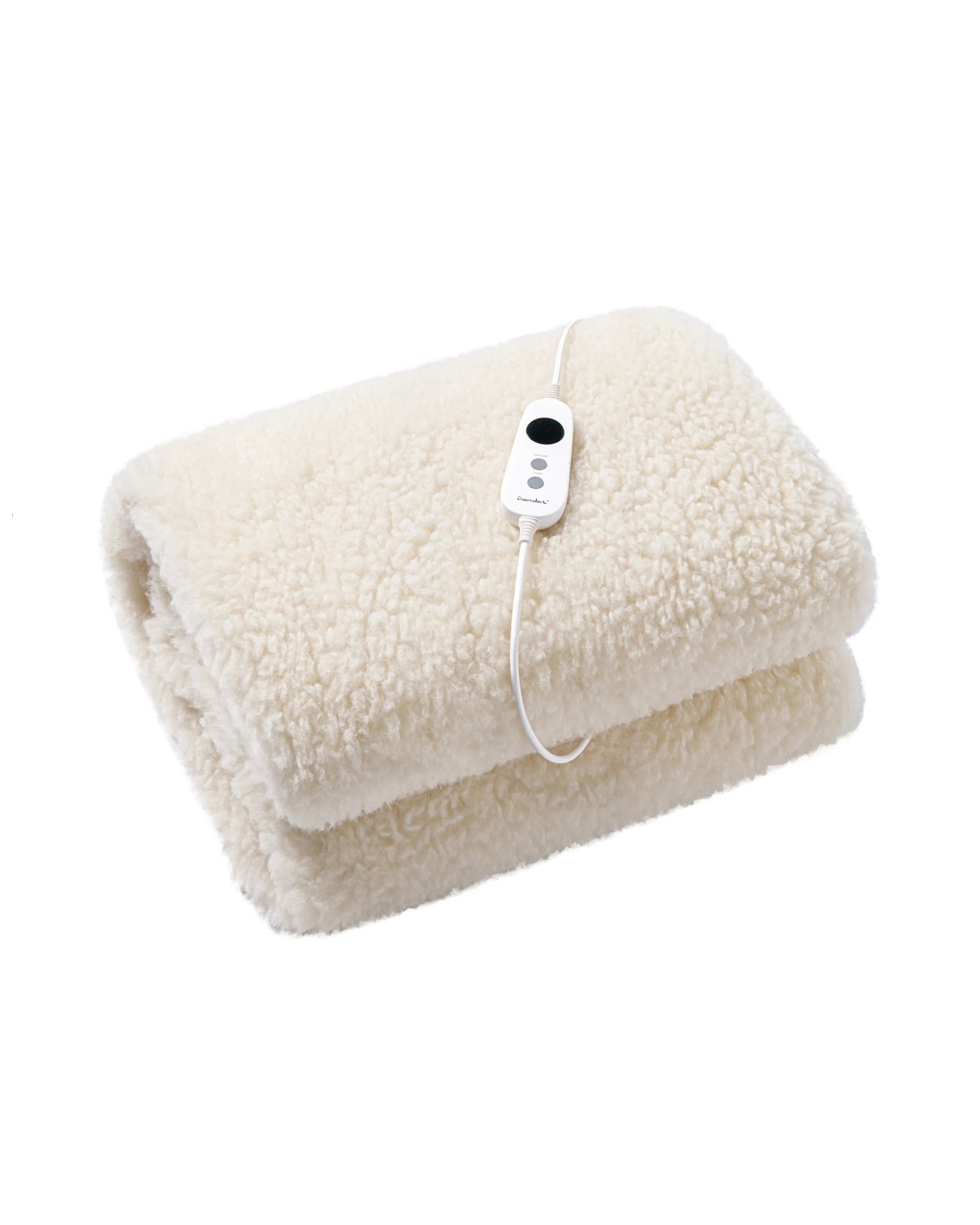 2 Dreamaker Australian Wool Fleece Electric Blanket - King Single Bed - White, 2 of 7