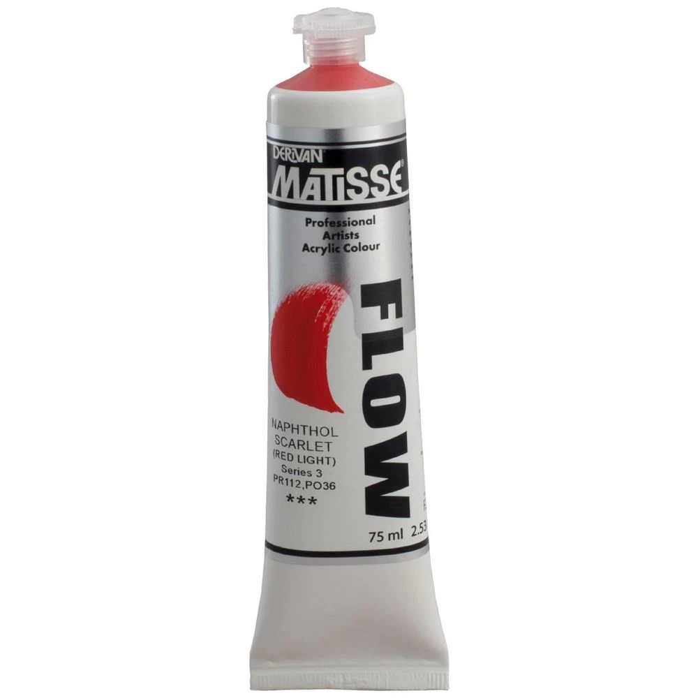 1 Derivan Matisse Flow Paint 75mL Napthol Scarlet S3, 1 of 2