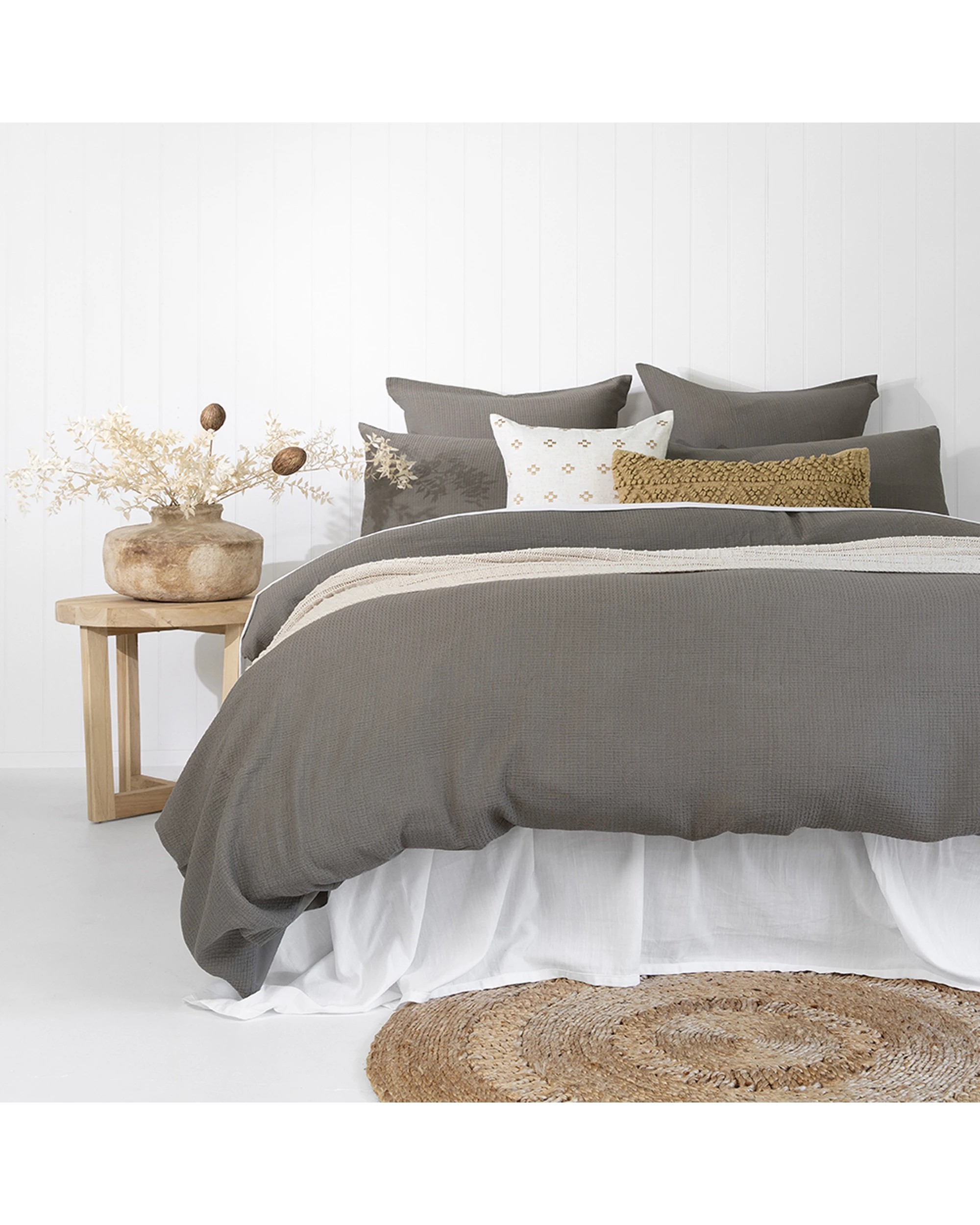 1 Bambury Quilt Cover Set Boyd Soft Touch Woven Home - King Bed - Grey, 1 of 7