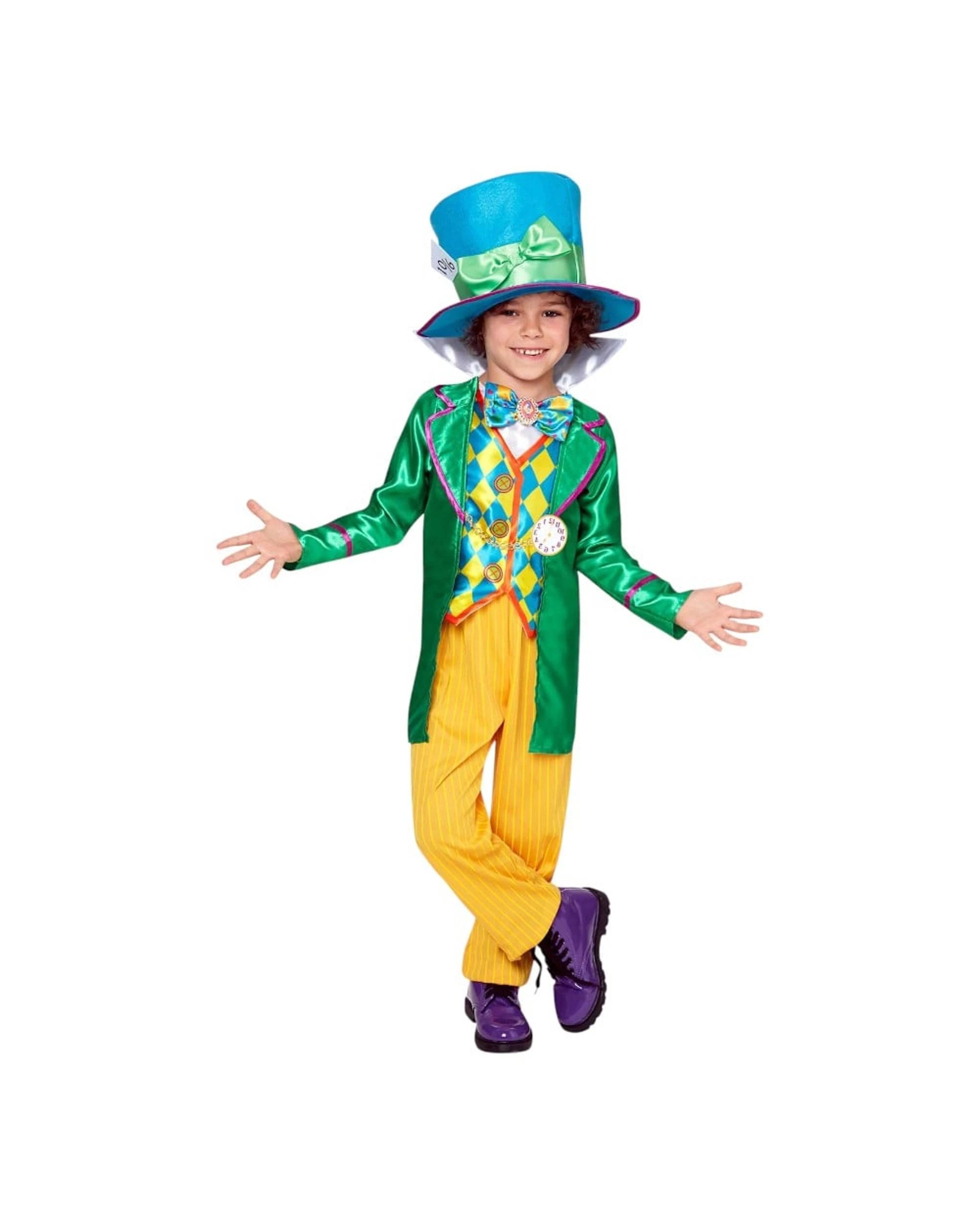 1 Disney Mad Hatter Boys Large Polybag Deluxe Costume Size 3-5 Years, 1 of 5