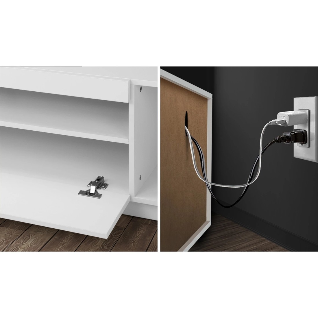 7 Oikiture Entertainment Unit Hight Gloss Rgb Led 180cm
 - White, 7 of 10