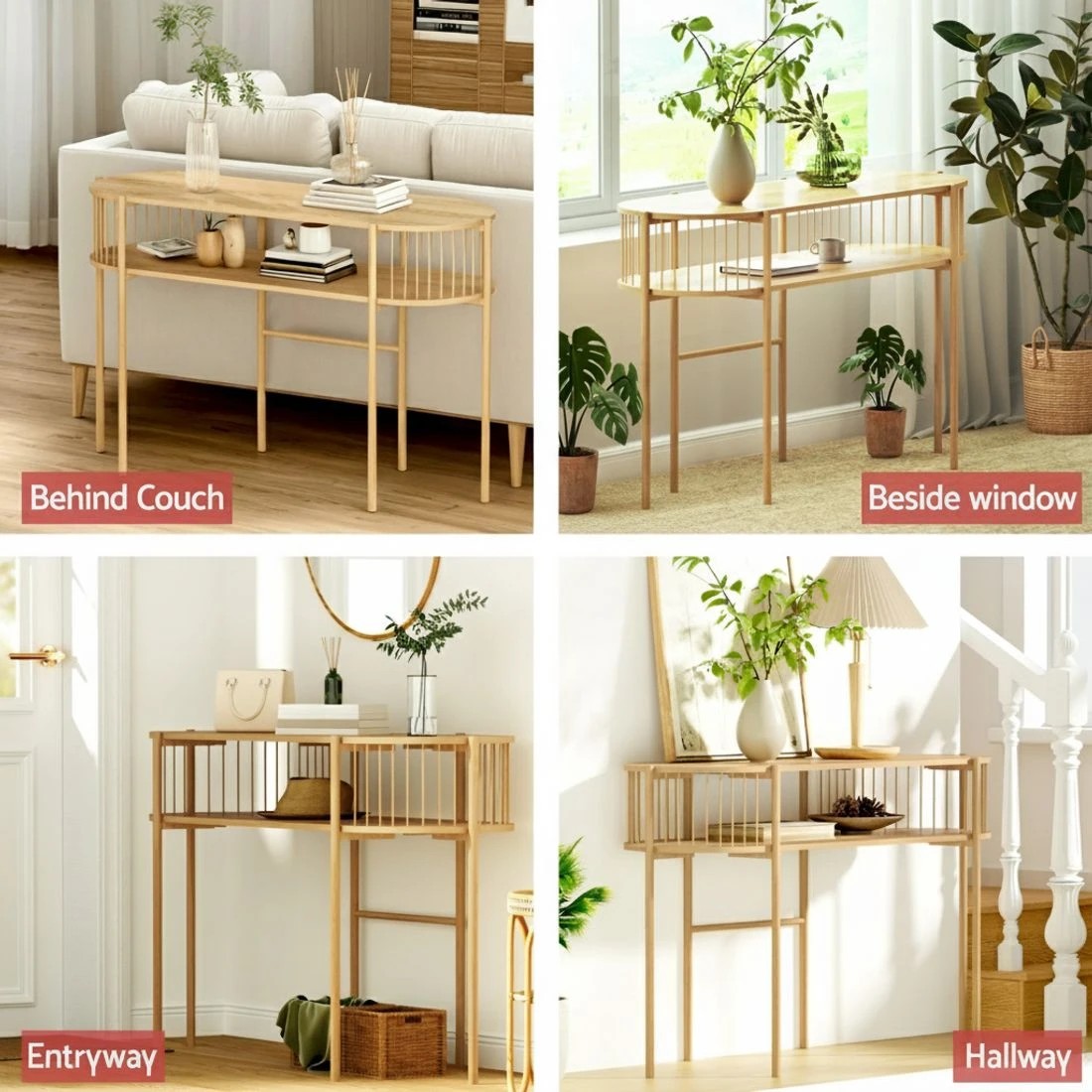 5 Artiss Console Table 124CM - Natural, 5 of 6